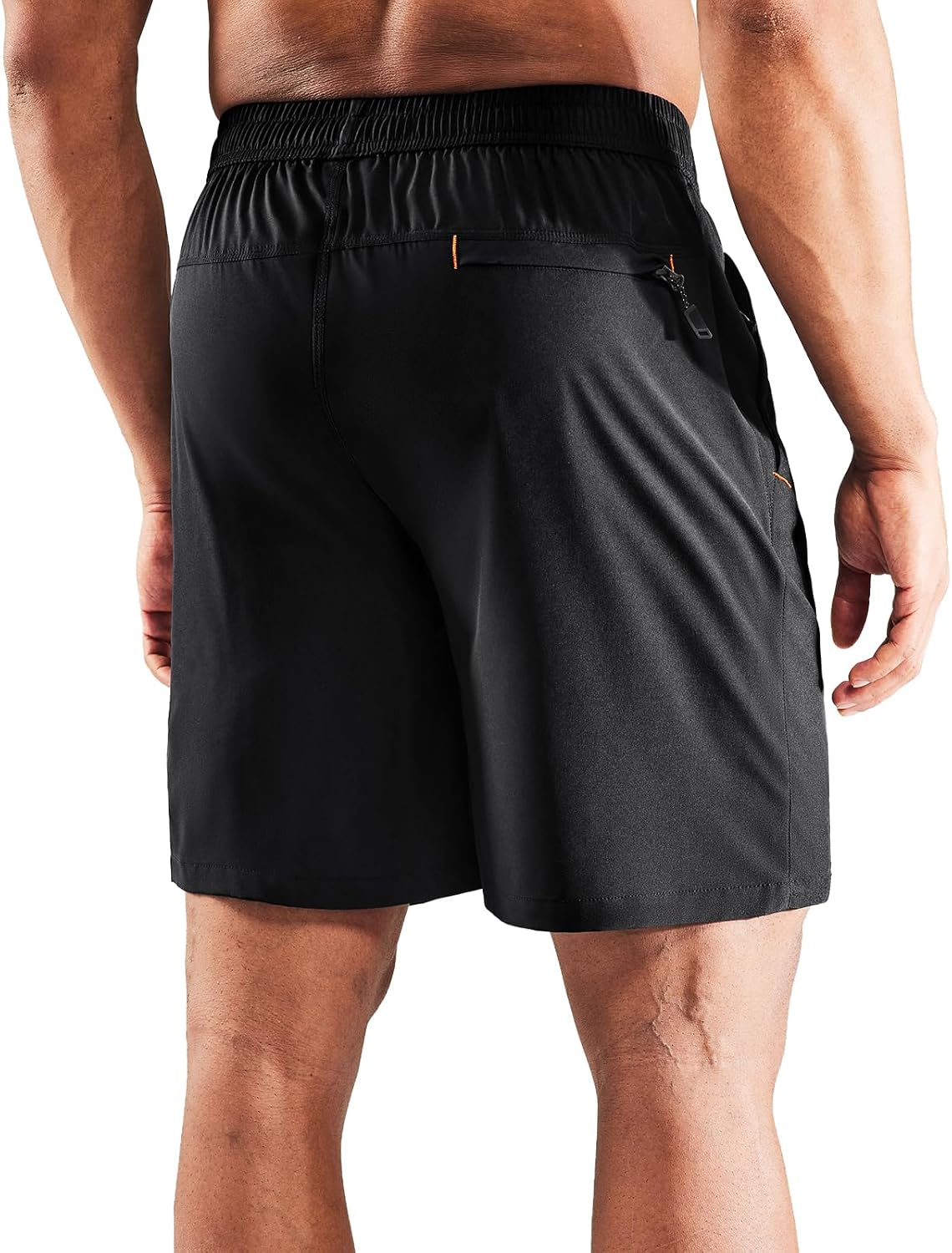 MIER Men's Quick Dry Running Shorts with Zipper Pocket Elastic Waist Athletic Workout Exercise Shorts - Image 2