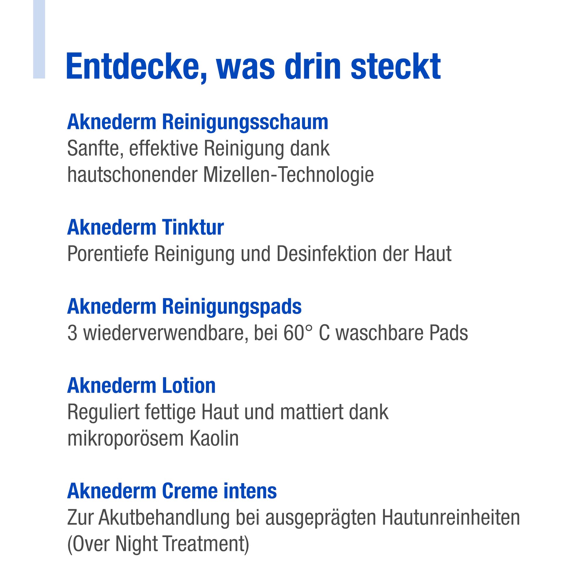 aknederm Premium Set intens für normale Haut - Set mit Tinktur/Reinigungsschaum/Lotion/Creme intens & Reinigungspads - natürliches Skincare Set - ideal zur Akne Behandlung 230ml