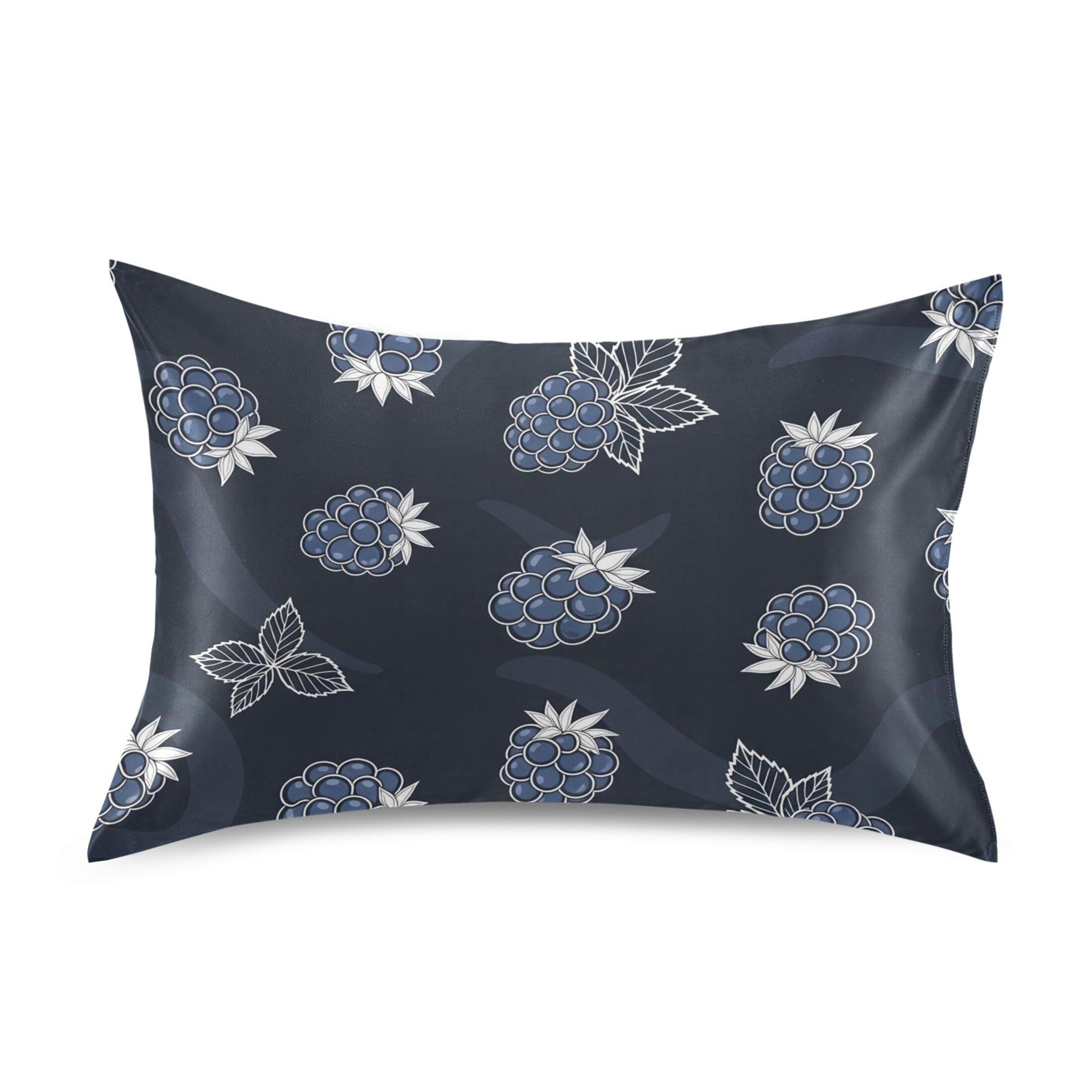 Fuauuyl Pillowcase Queen Size 20x30 in, Blueberry Soft Breathable Satin Pillow Case for Hair and Skin with Envelope Closure Wrinkle-Free