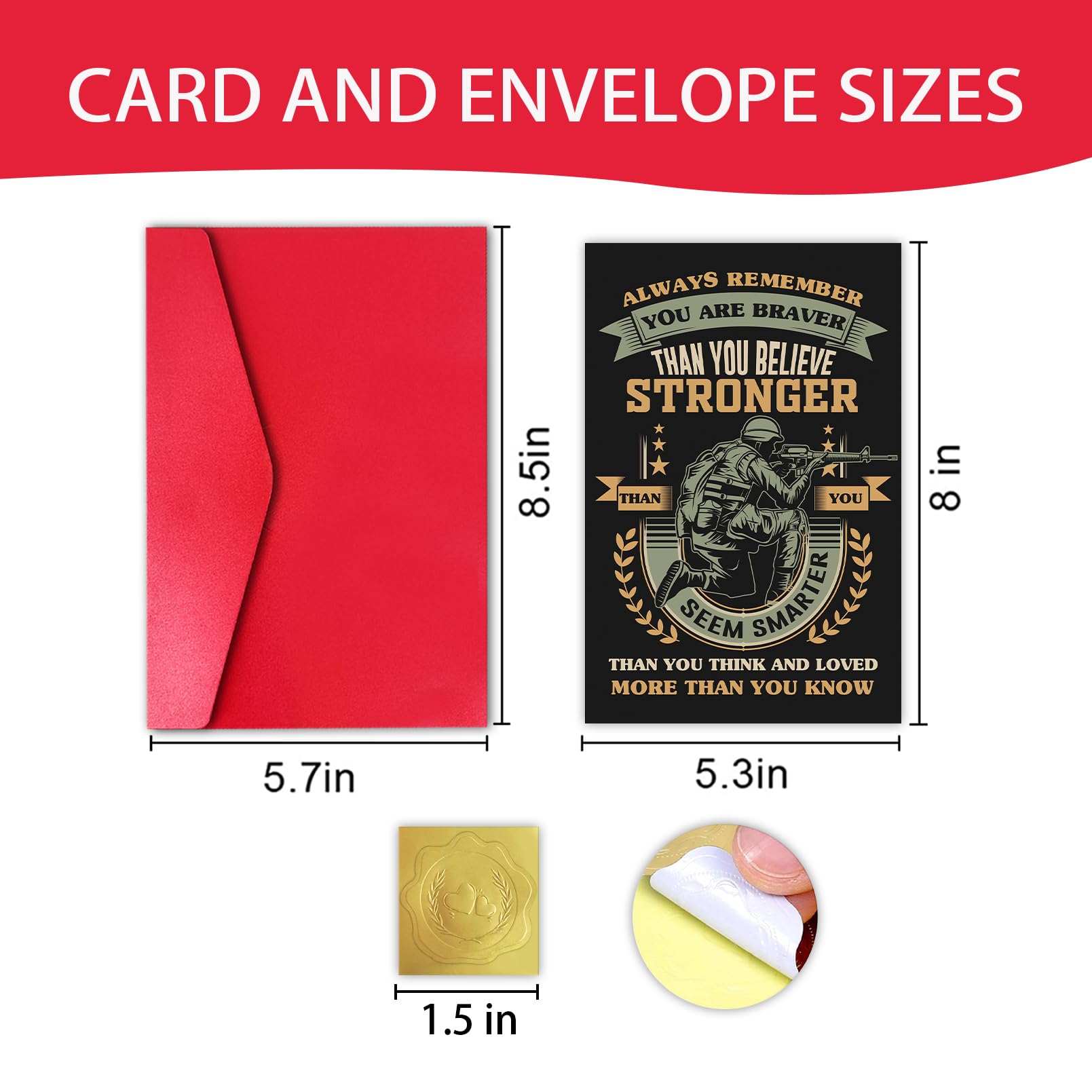 Encouragement Cards for Soldier, Motivational Inspirational Support for Tough Times. Retirement Graduation Farewell Veterans Day Card Gifts