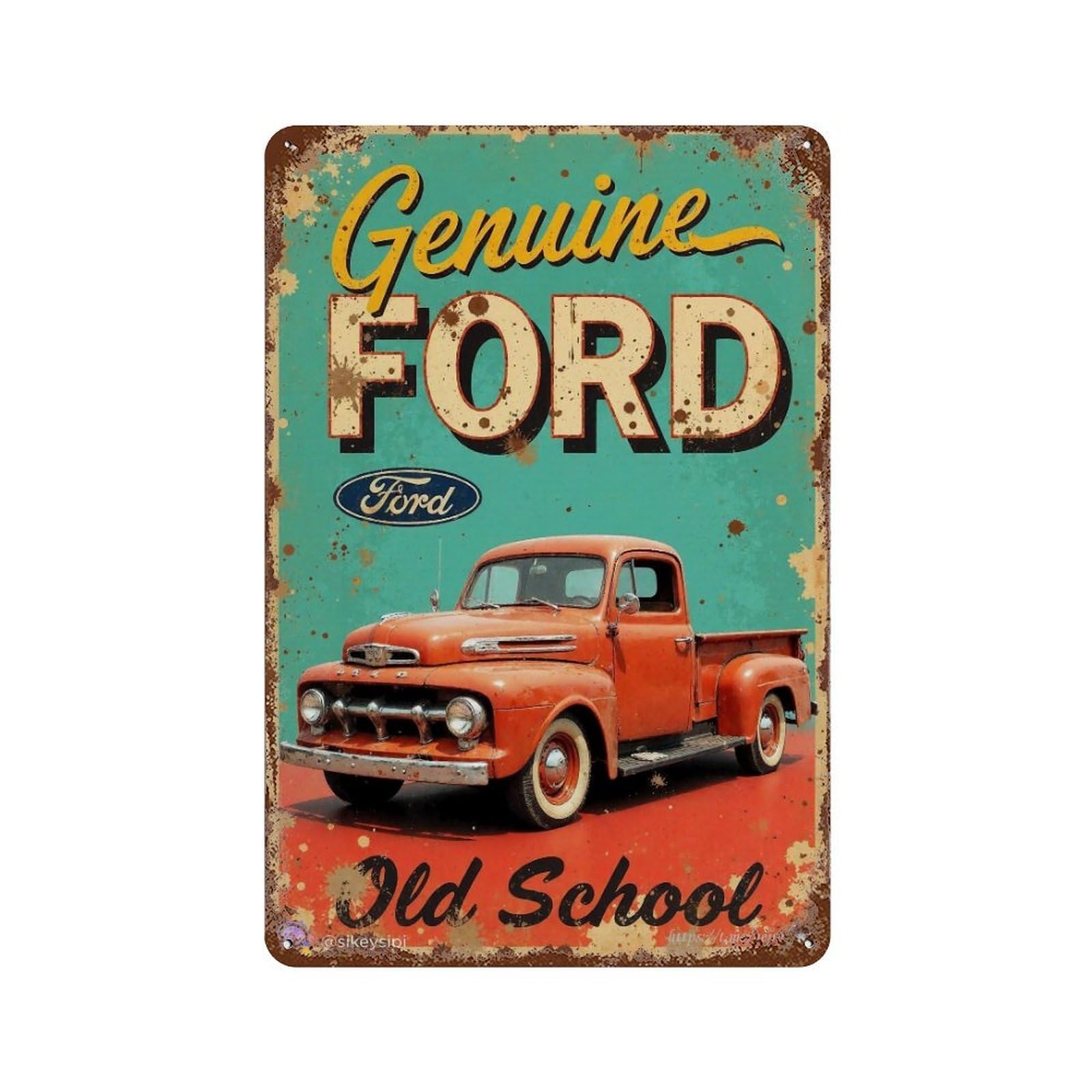 YHGERTKU Retro Ford Wall Art Retro Iron Vintage Metal Tin Sign Poster Modern Decor for Living Rooms Gift 30x20cm