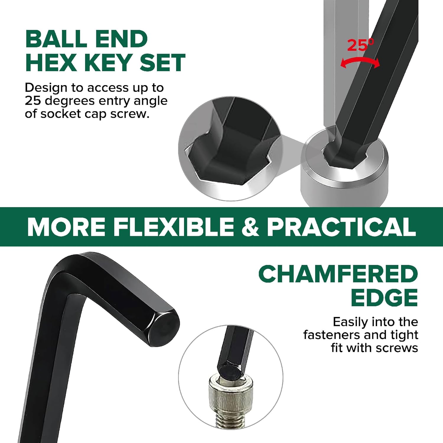 Master Allen Wrenches Sets, Long Arm Ball Head Allen Key Set, 3-Pack Metric & SAE & Star Hex Key Set, with T-Handle, Perfect for DIY, Auto Repair or Household Maintenance (Pull-out Style)