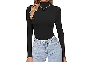 Ekouaer Women's Turtleneck Shirts Long Sleeve