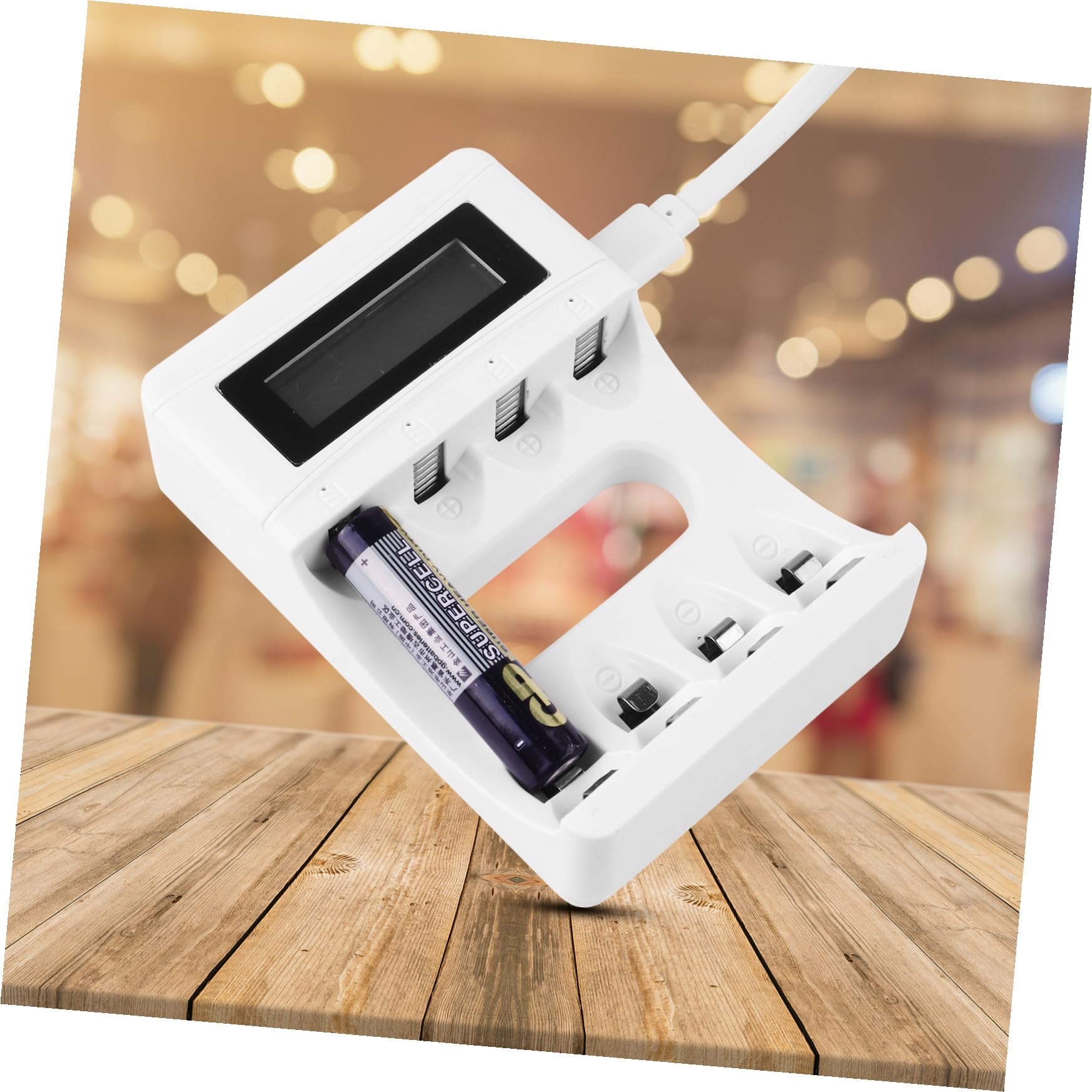 Uonlytech Cargador De Batería Recargable De 3 Piezas Y 4 Bahías con Pantalla LCD para Baterías Recargables C