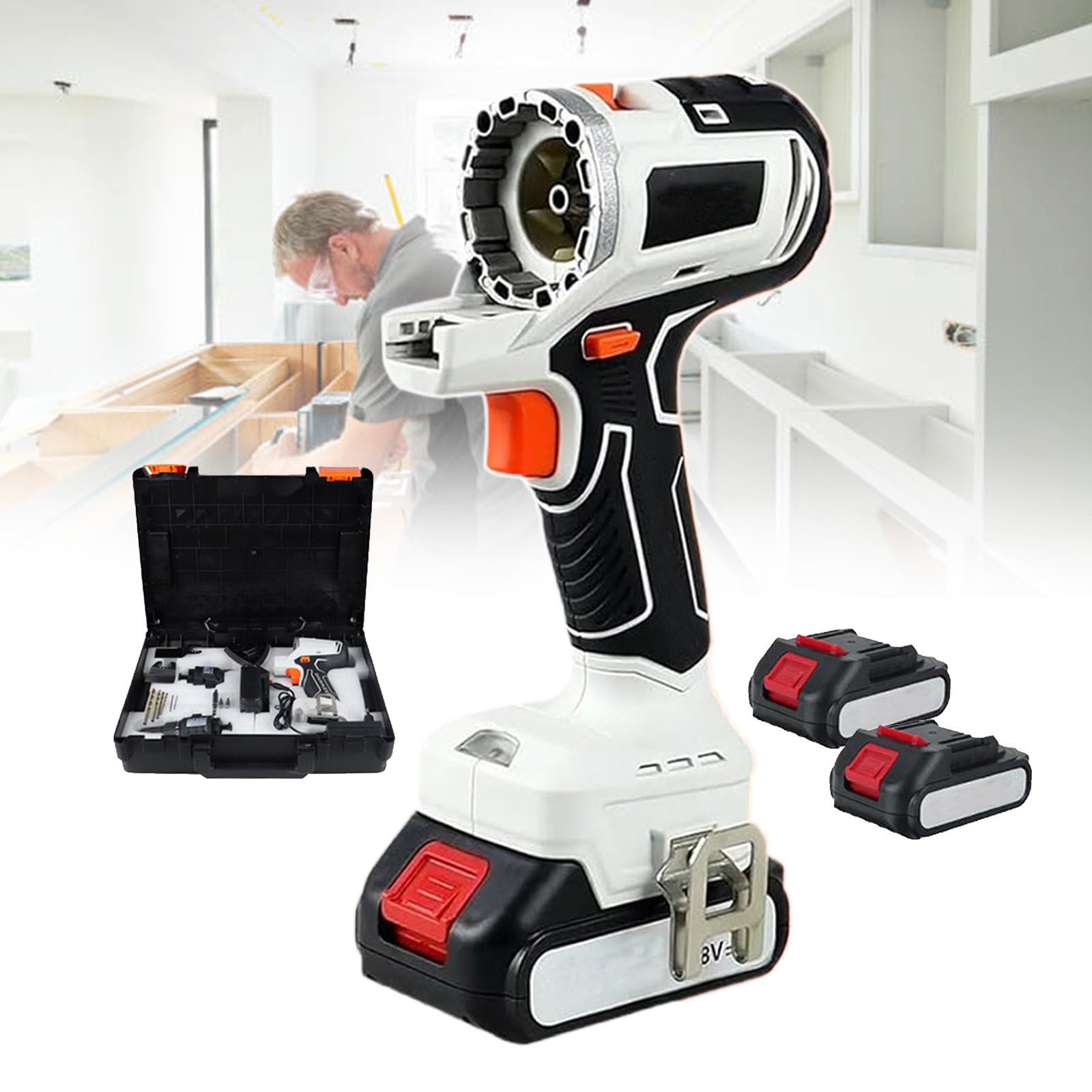 Kit Combinado De Herramientas Eléctricas, Juego De Herramientas Eléctricas Inalámbricas De 10 Herramientas con Cargador Y 2 Baterías, Motor Sin Escobillas, Desmontaje con Un Clic