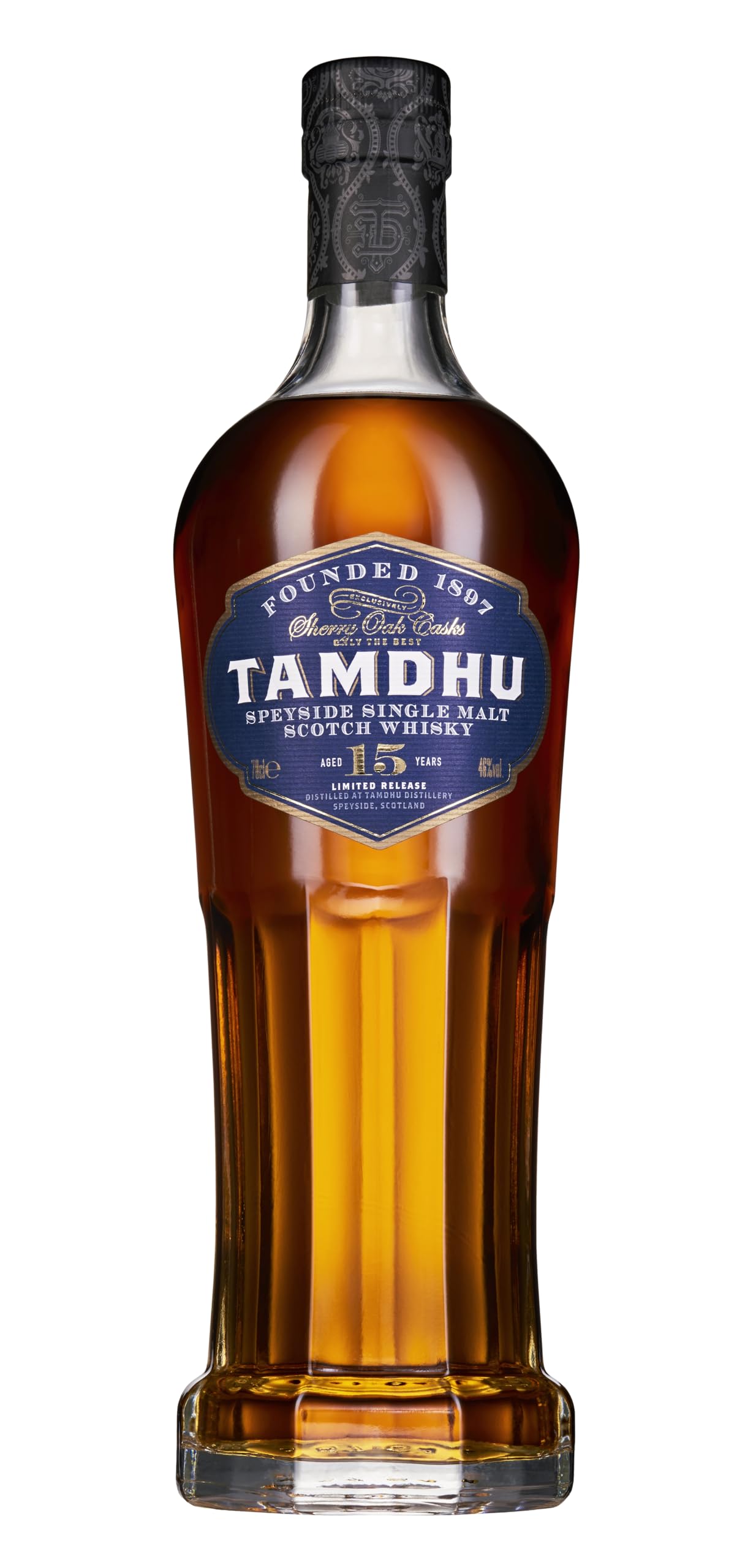 Tamdhu 15 Years Old Speyside Single Malt Scotch Whisky (1 x 700 ml) – Single Malt Whisky mit intensivem Geschmack nach Sommerfrüchten – Whisky reift 15 Jahre in Oloroso-Sherry-Fässern – 46 % Alk.