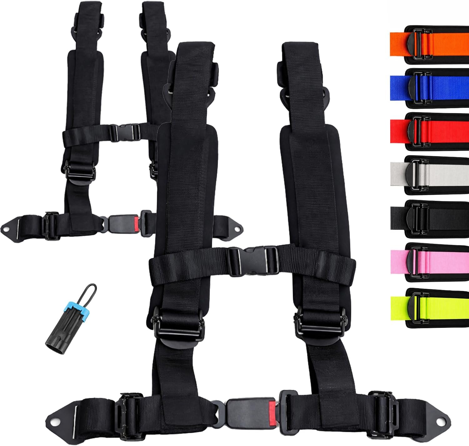Still Animals 4 Point UTV Harness Seat Belt - Adjustable Racing Seat Belt for Polaris RZR, Can-Am Maverick, Honda Talon & SXS (Black Harness W Bypass Clip)