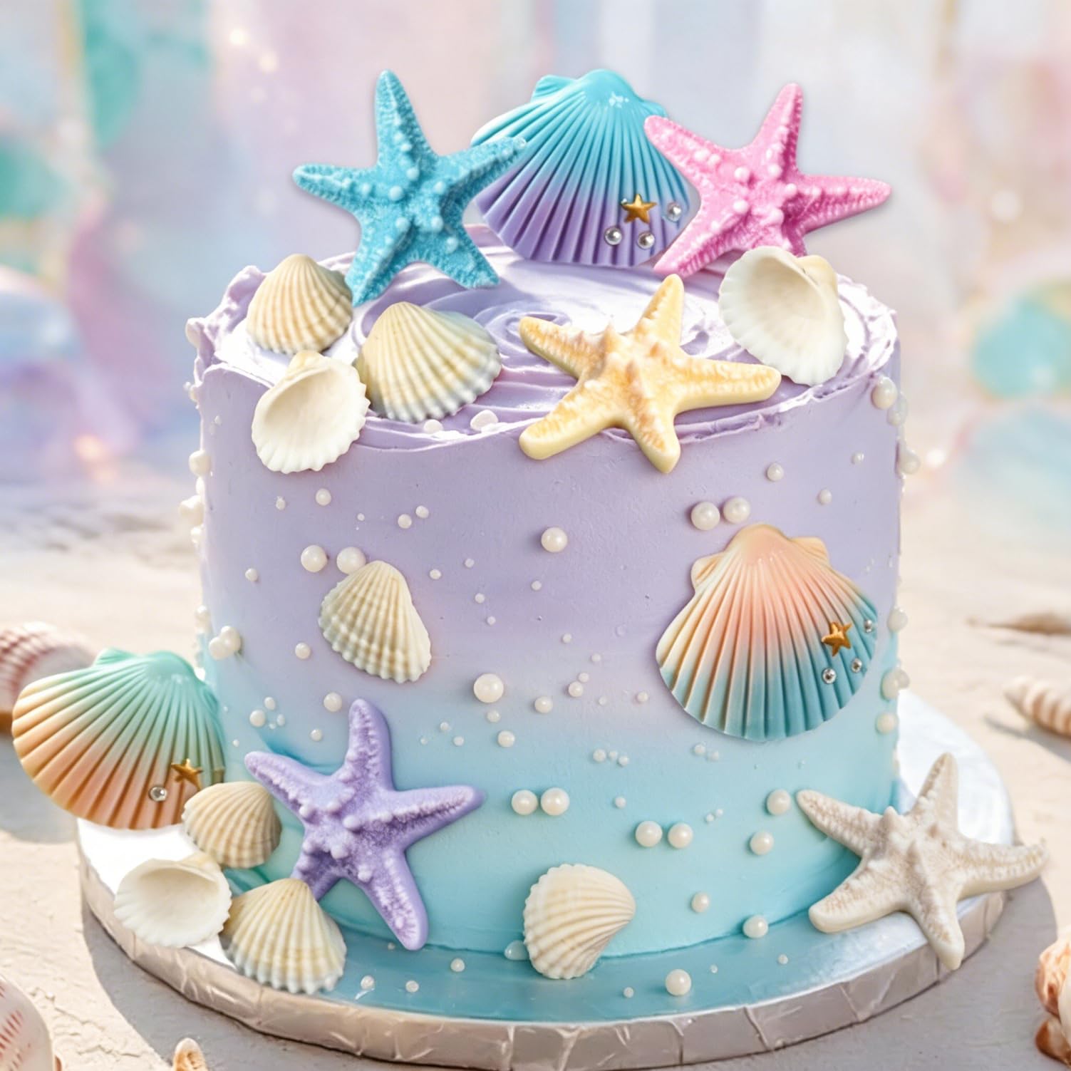 Sea Shell Under The Sea Cake Toppers Ocean Baby Shower Birthday Decor