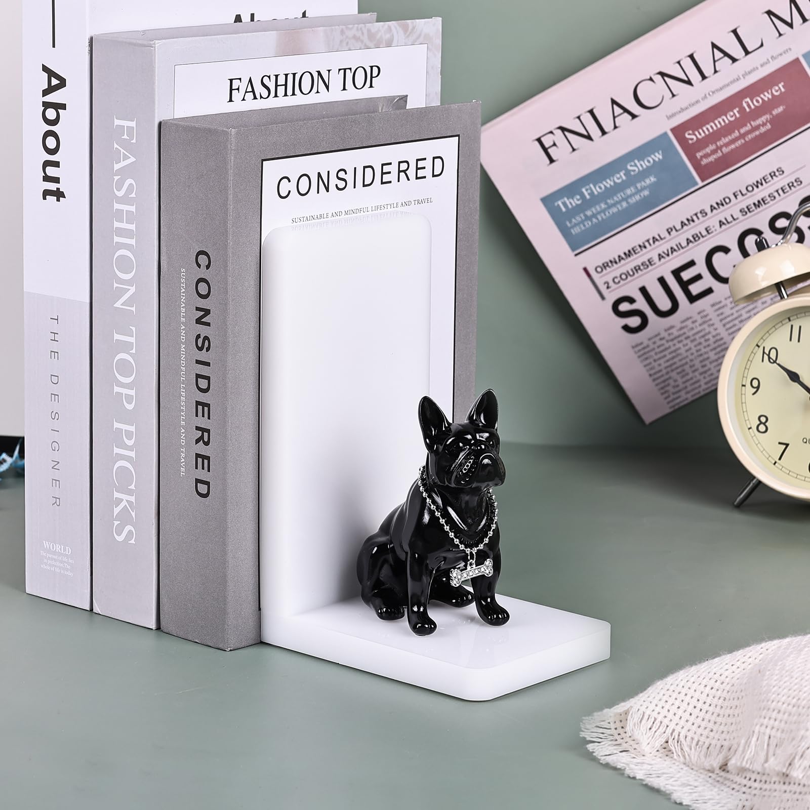 Amazon.co.jp: 樹脂製ブルドッグブックエンド クリエイティブな