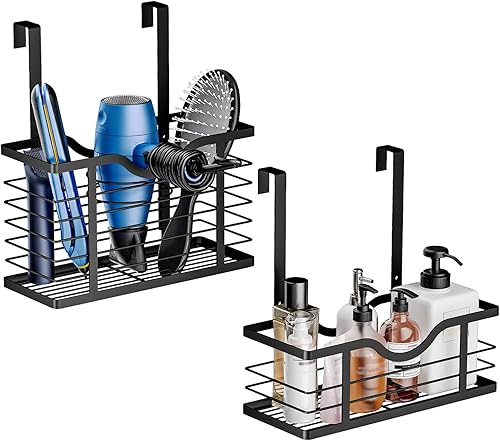 Carwiner Soporte para secador de pelo, 2 piezas, organizador de herramientas para el cabello, soporte para secador de pelo, soporte para secadora de