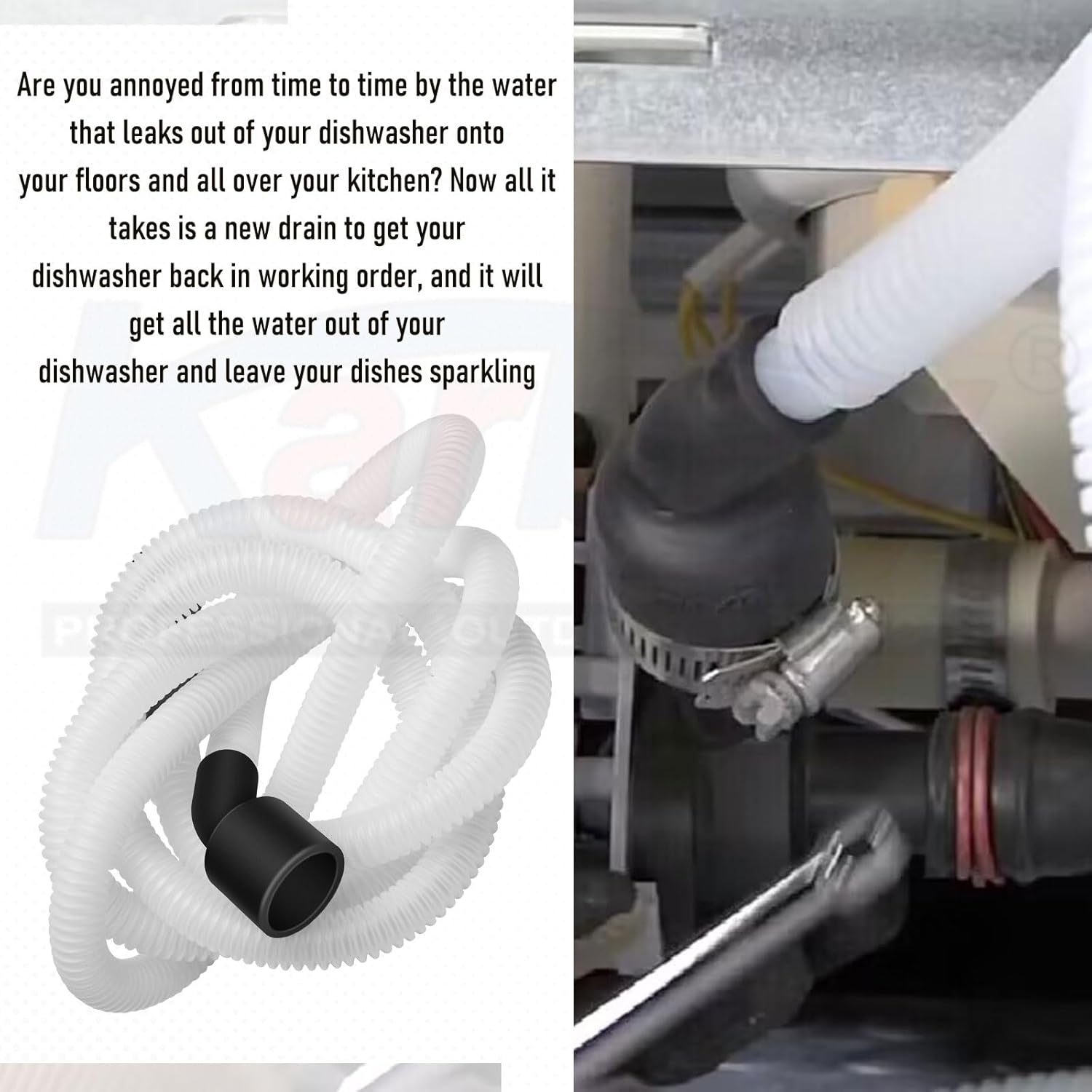 807117001 Dishwasher Drain Hose Compatible with Frigidaire & Electrolux Dishwashers, Replaces AP5806794 PS9494138