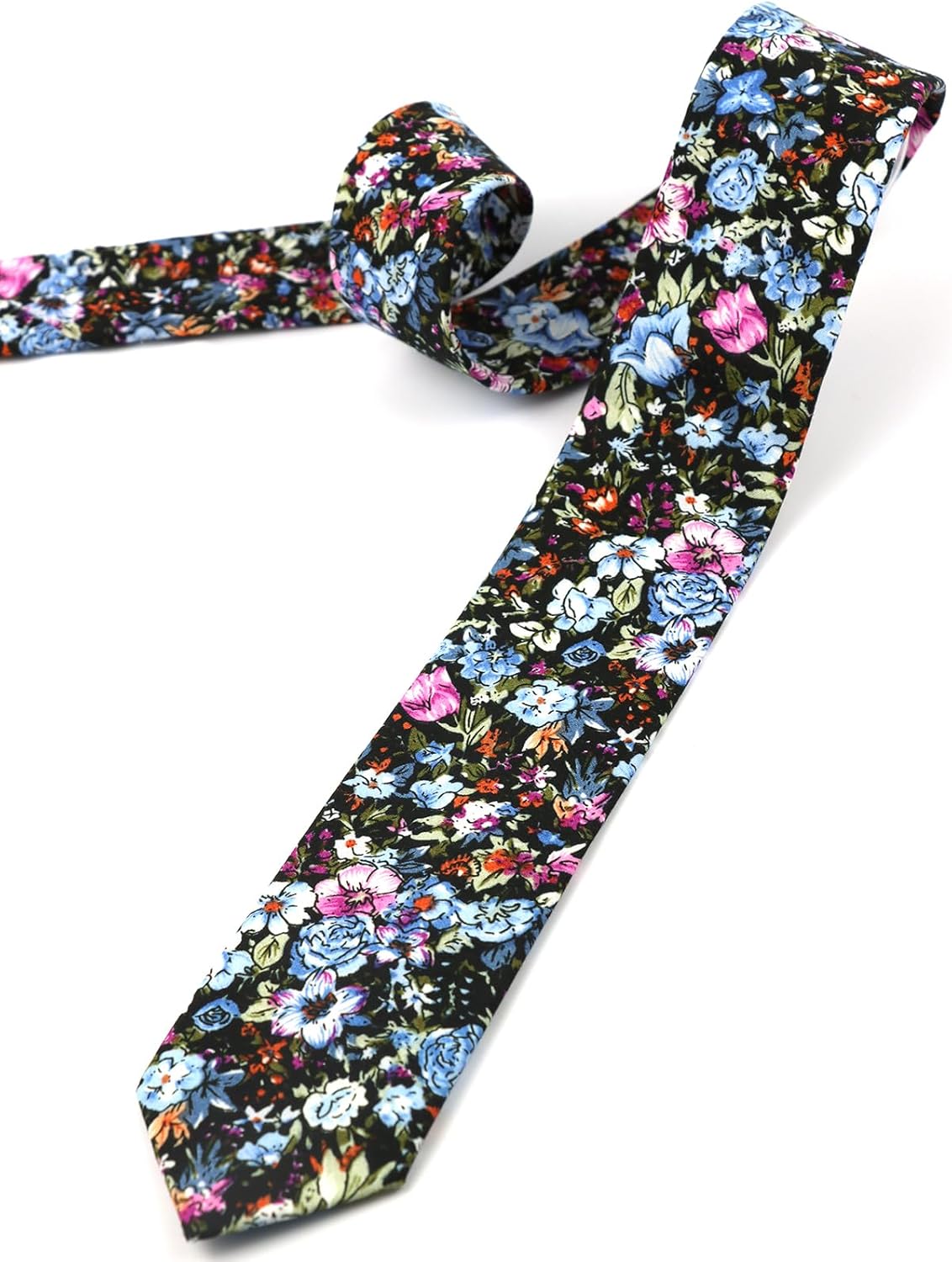 ZONFAZ Men's Skinny Cotton Floral Necktie – Printed Tie for Wedding,Party,Groom & Groomsmen +Gift Box - Image 7
