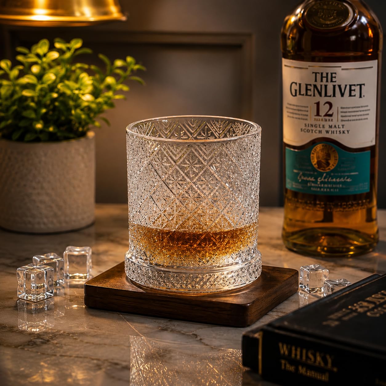 LED Revolving Whiskey Glasses - Rotating Crystal Tumblers -11
