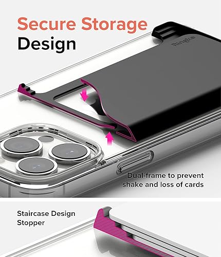 Miniatura 6 de US VAR - Tarjetero con ranura lateral Ringke, Negro (paquete de 2)