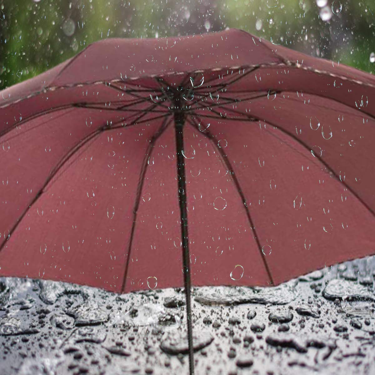 KEKEMI 3 Fold Manual Plain Sun & Rain Umbrella for Men & Women (Pack of 2) 4