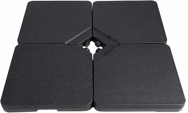 FLAME&SHADE 116kg 4 Pieces Base Weight Set for Outdoor Garden Parasol Patio Cantilever Offset Banana Umbrella, Black