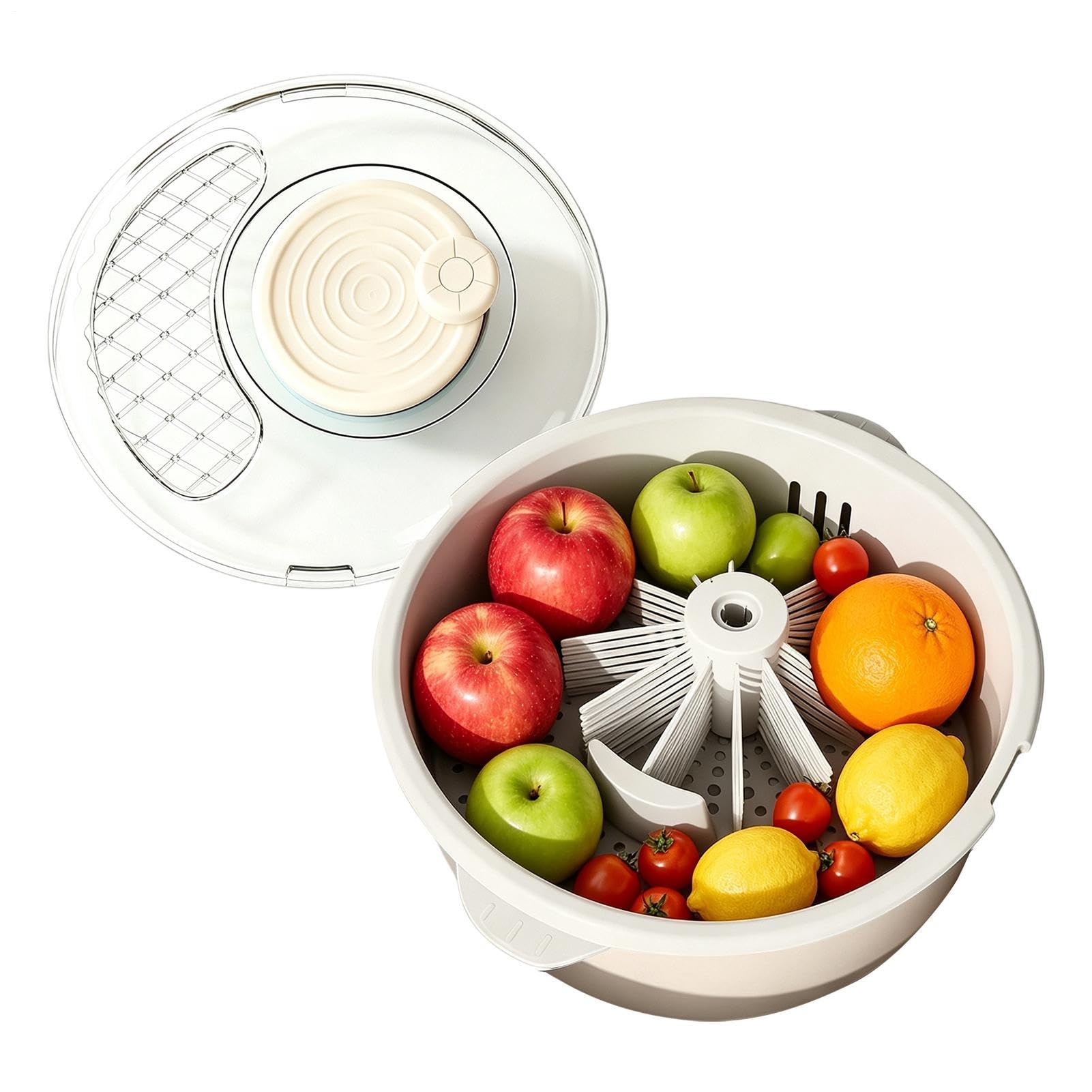 Große Salatschleuder Handkurbel Großes Fassungsvermögen Manuelle | Obstreiniger Gemüsetrockner Schleuder Für Obst Beeren Salat Zuhause Küche Restaurant Kochen
