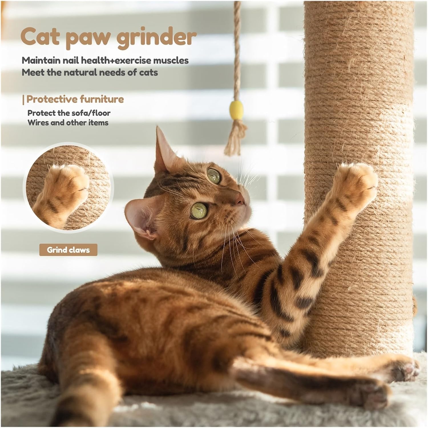 4Pcs Natural Sisal Scratching Post Replacement Poles