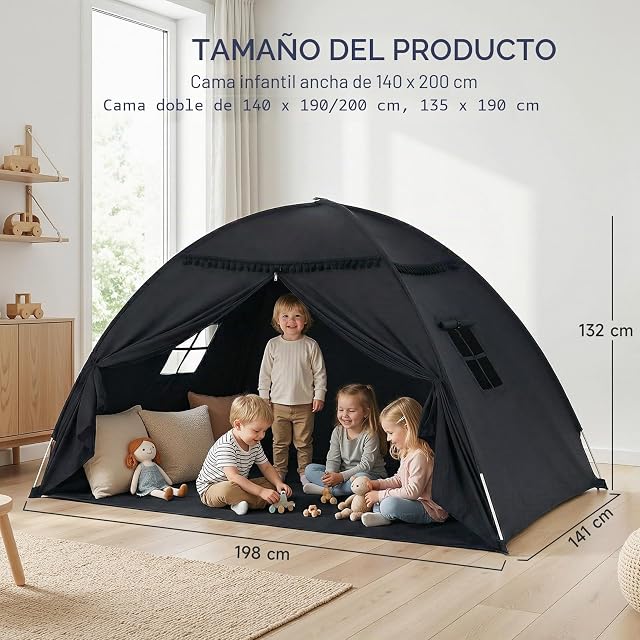 Foto 8 de 8 de Tienda de Campaña para Cama para Habitación Infantil, Tienda de Campaña para Niños, Cama de Suelo