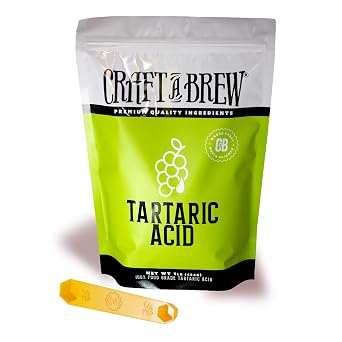 Craft A Brew - Tartaric Acid - Food Grade - For At Home Brewing, Winemaking, Baking & Flavoring - For Wines & Meads - Improves Structure, Acidity & Aging Potential - Add After Fermentation - 1 lb Bag