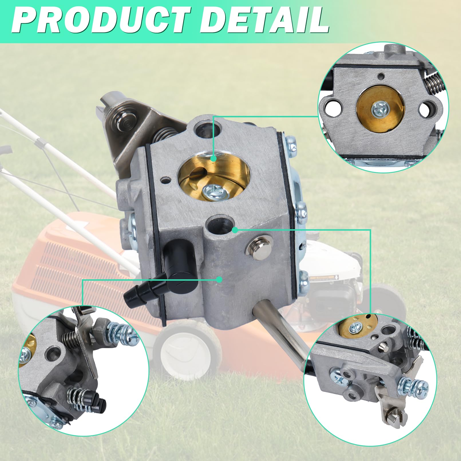 Adefol - Kit de carburador de combustible para Stihl H24D FS 48 52 56 62 66 81 86 106 FS48 FS52 FS56 FS62 FS66 FS81 FS86 FS106 Cortacésped Reemplazo para Walbro WT-45-1, 4126 126 126 00 06 00