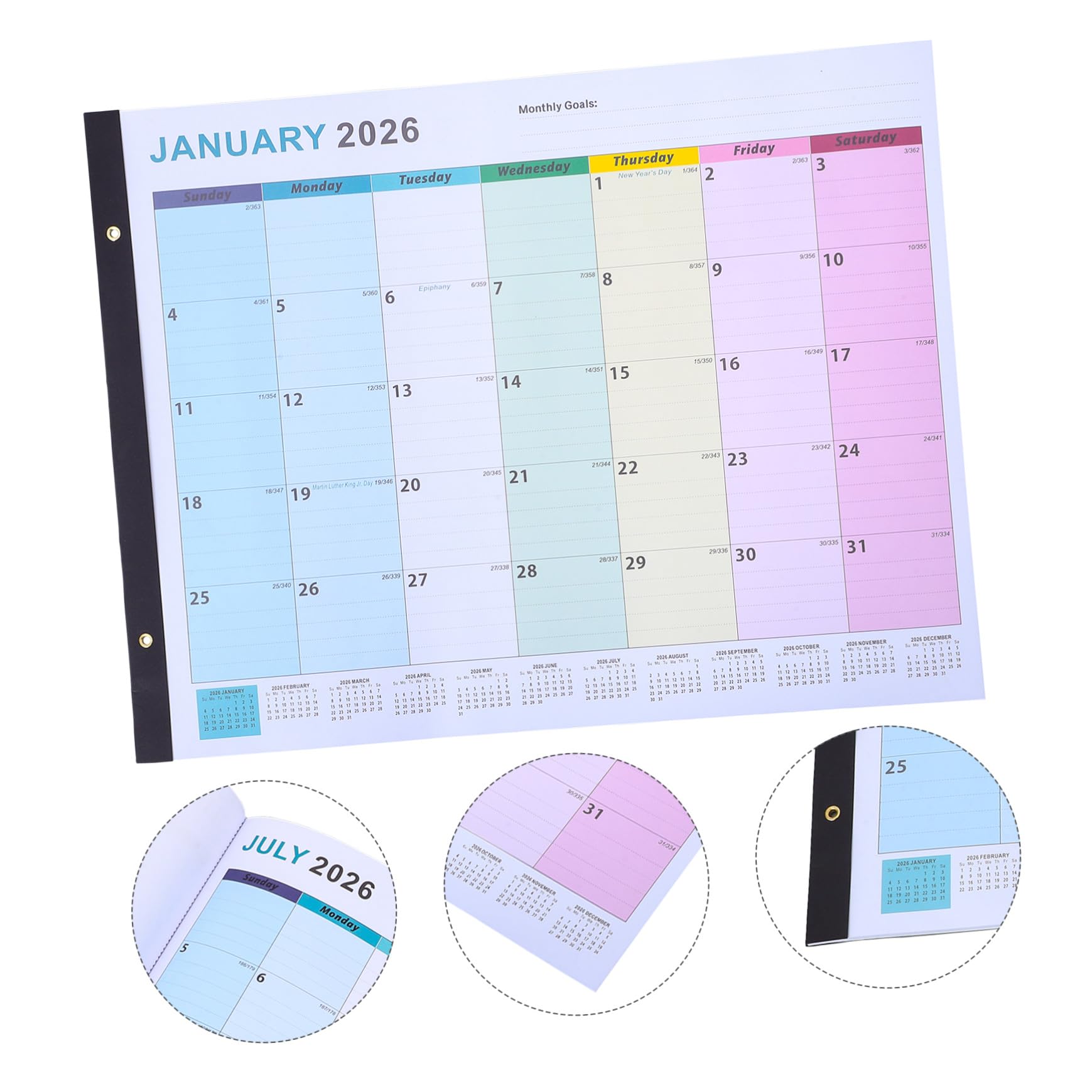 HOMSFOU Calendario da Parete Grande Mensile Verticale per Ufficio Casa Organizzazione Annuale Eventi Promemoria Note