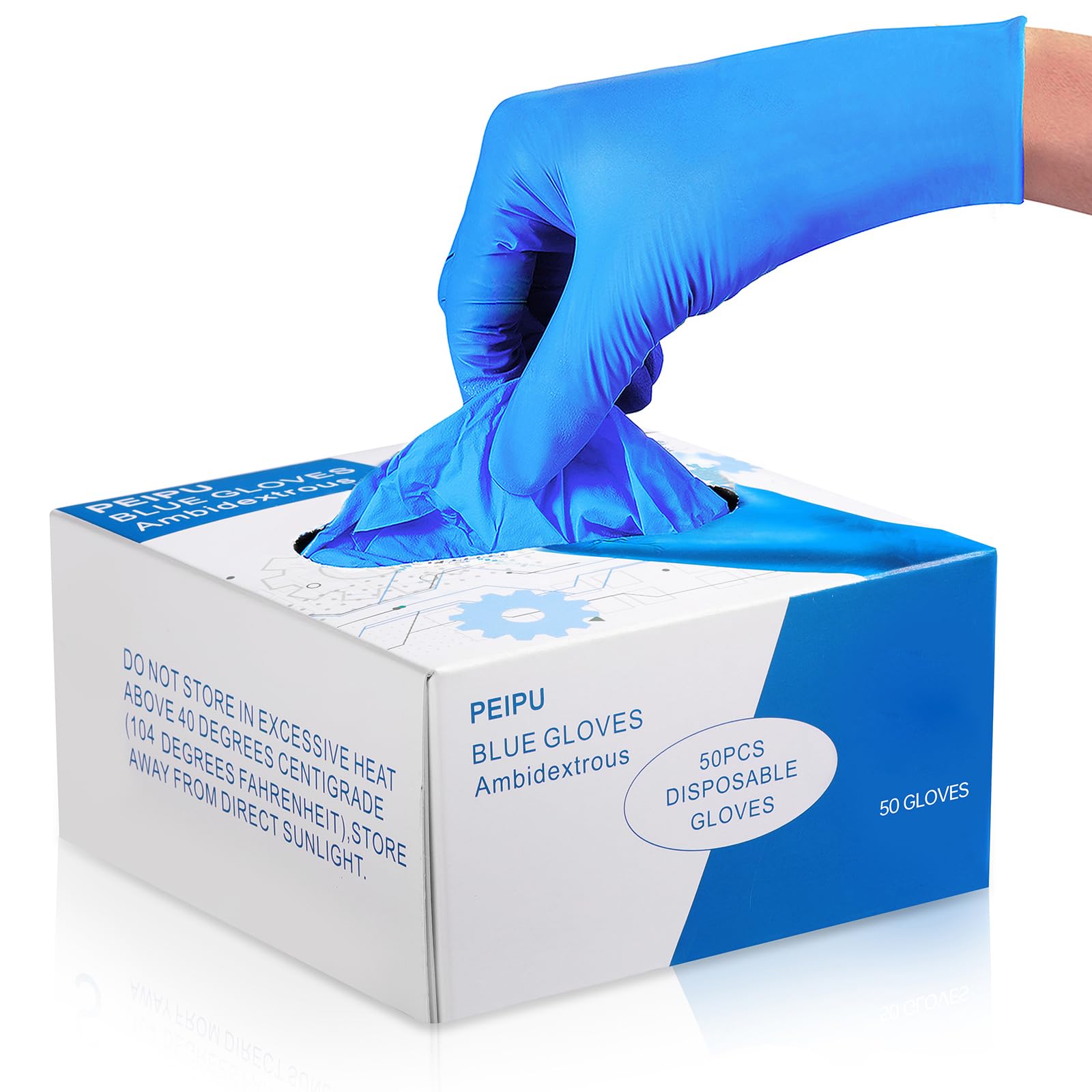PEIPU Nitrile Disposable Gloves，Powder Free, Cleaning Service Gloves, Latex Free