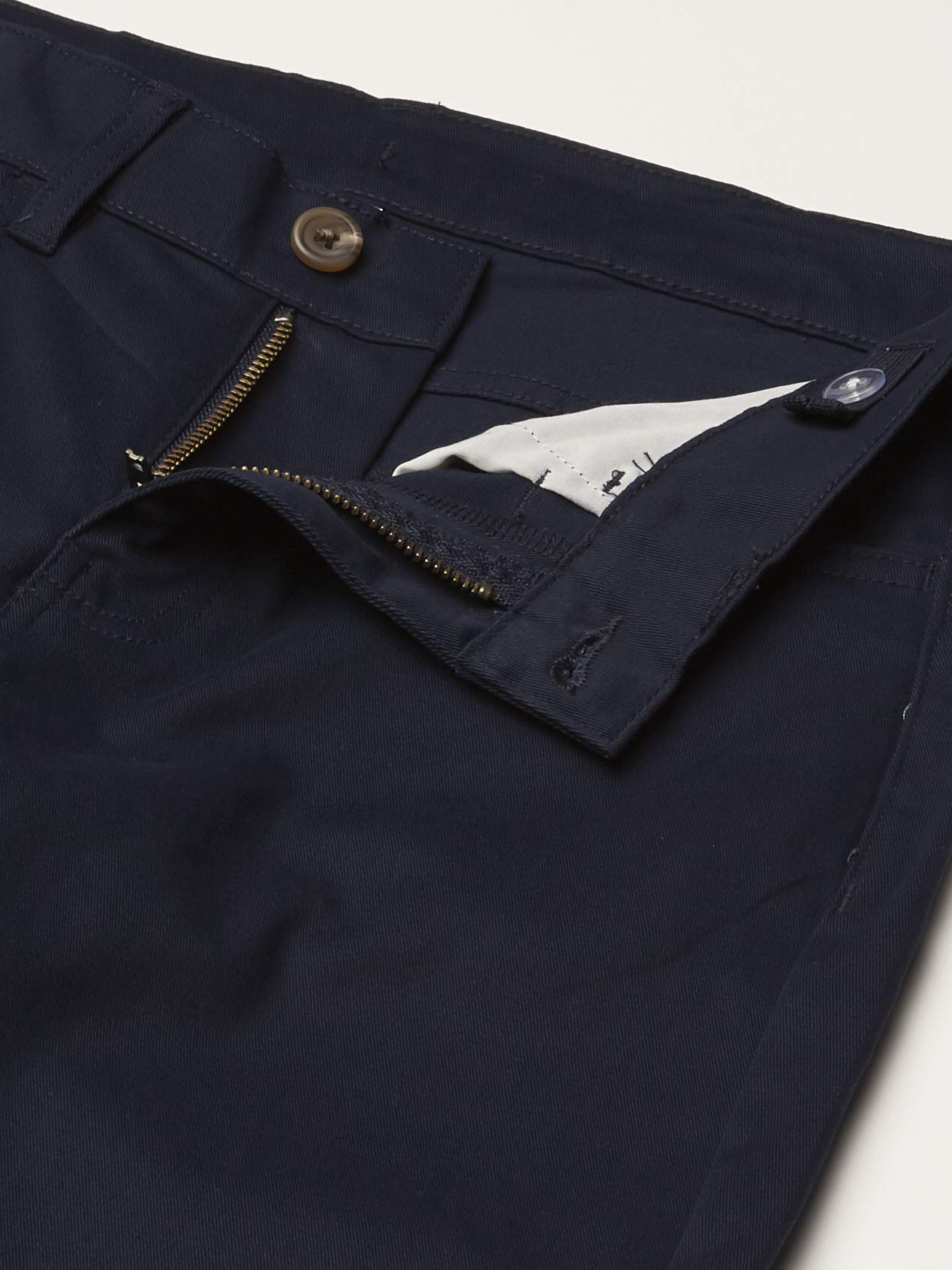 Nautica School Uniform 5 Pocket Flat Front Pant - Pantalones Chinos de Sarga elástica con Parte Frontal Plana y Caqui Niños