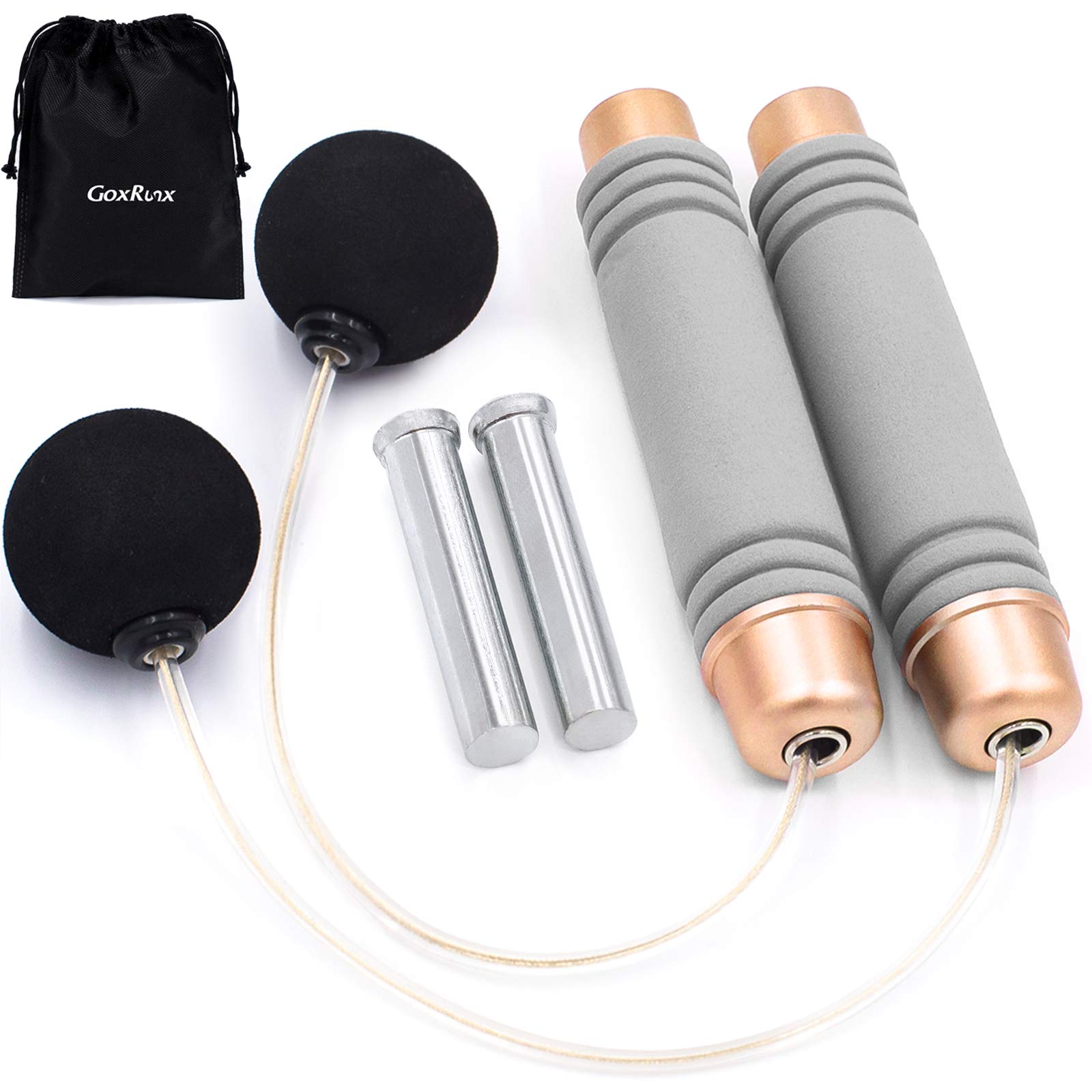 Weighted Ropeless Jump Rope, Adjustable Cordless Skipping Rope Tangle-Free Jump Ropes for Fitness, Exercise and Workout-270g Blocks