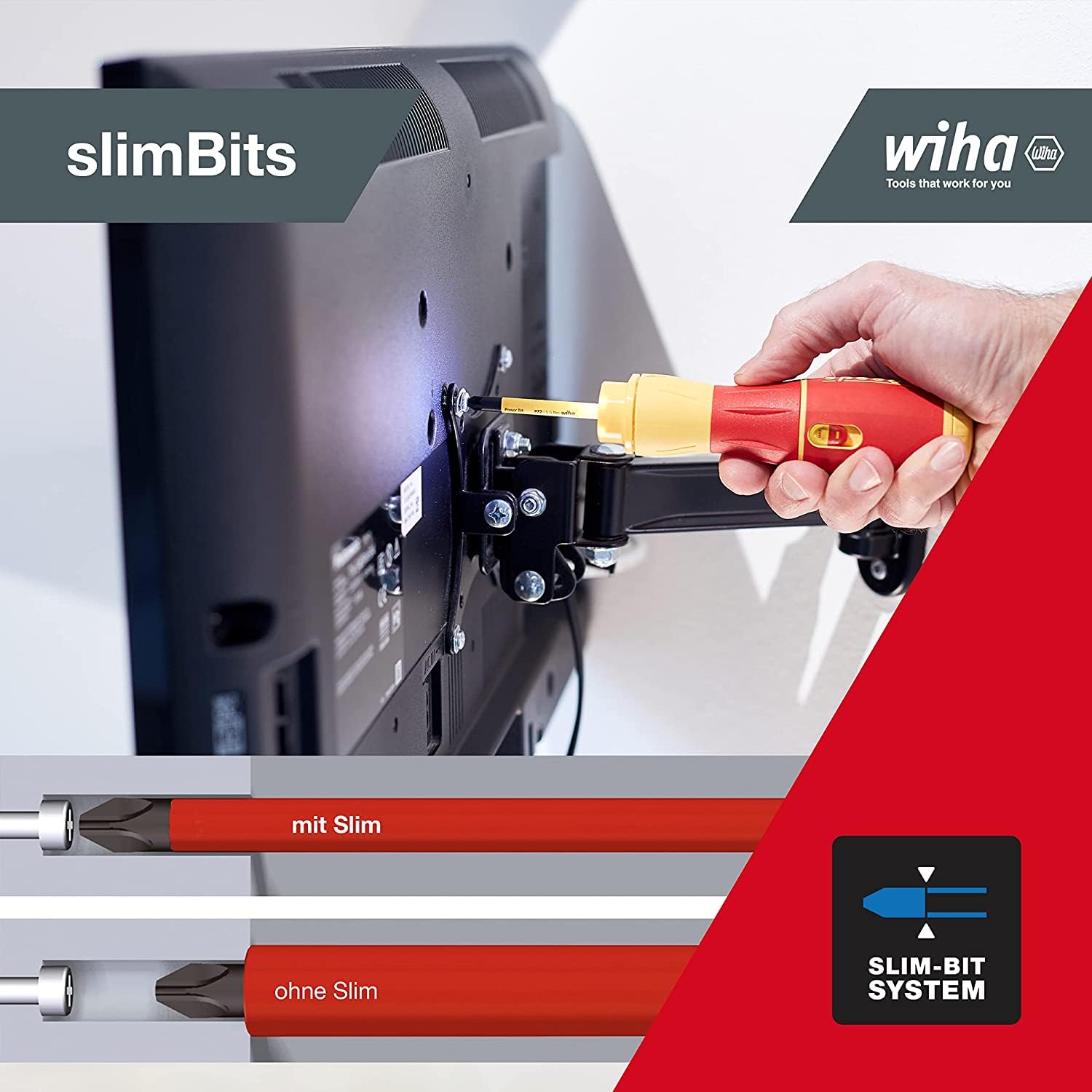 Wiha - Destornillador eléctrico speedE® II electric | (44318) Par 0,4Nm + 1Nm I L-Boxx Mini I pilas, cable USB I luz LED I atornillador a batería I destornillador eléctrico