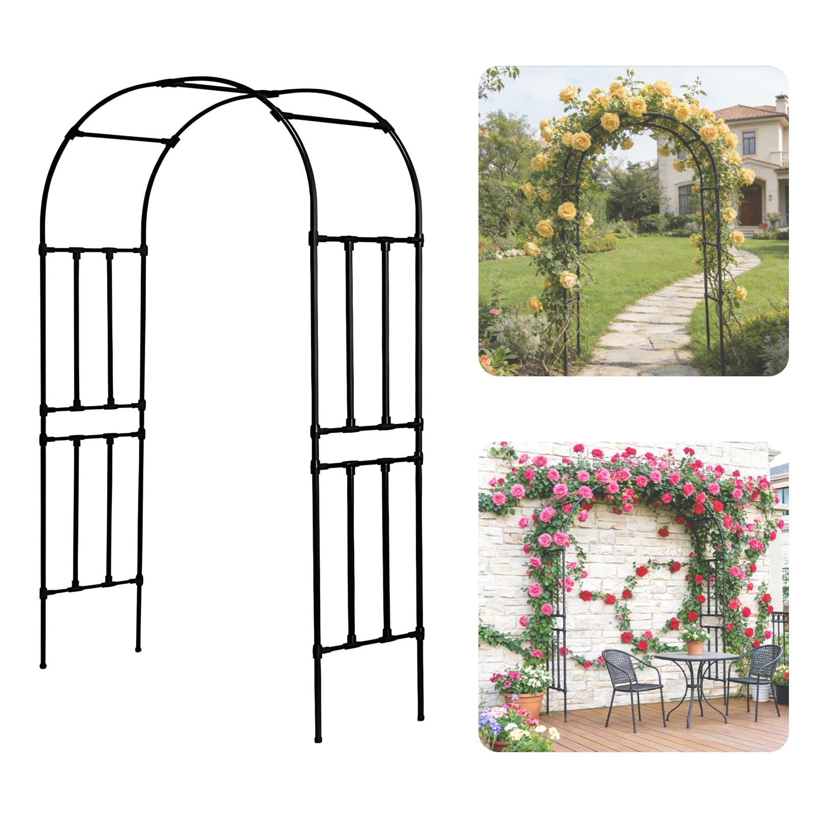 Arche de jardin pour rosiers tuteur solide contre le vent 1.2M