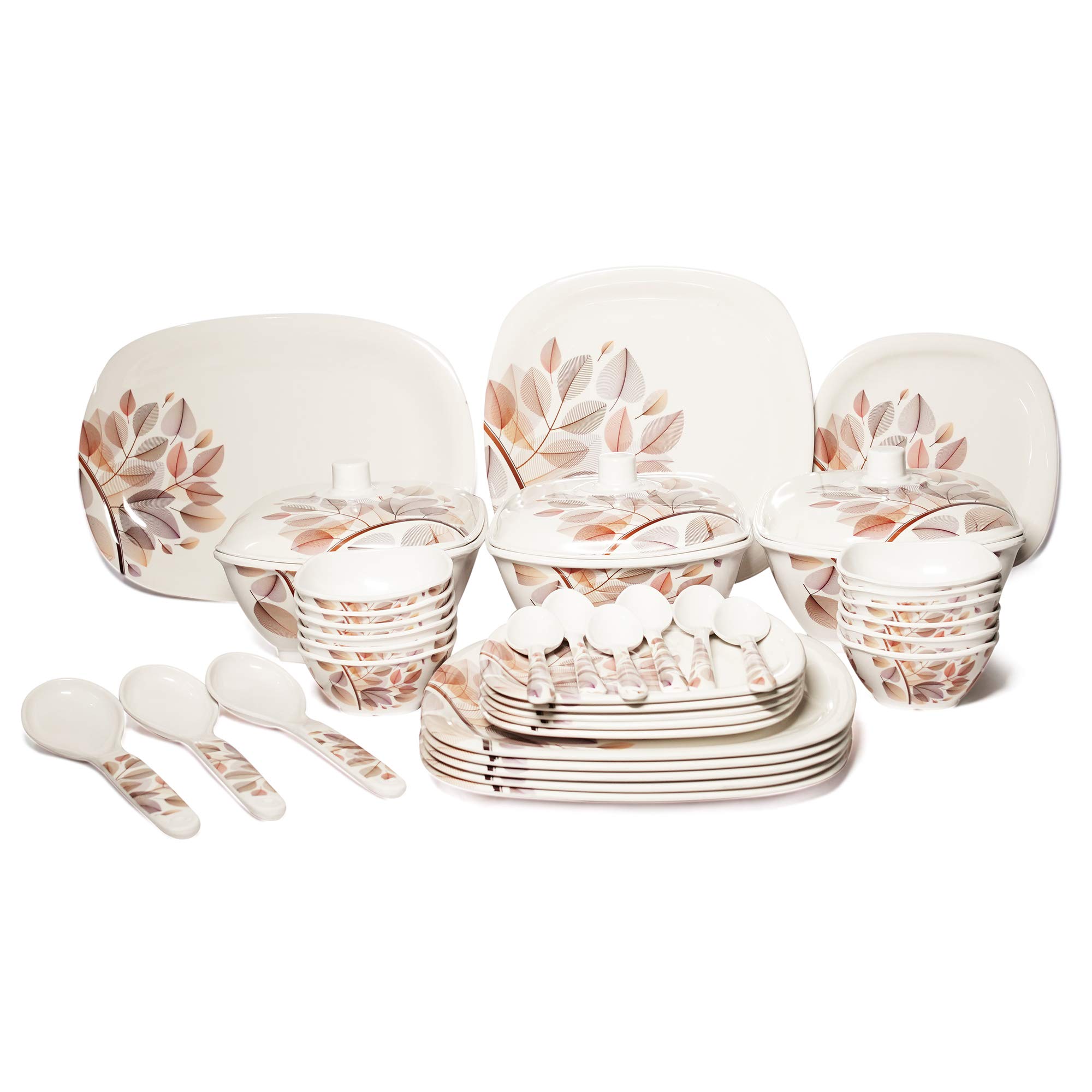 Bataniya Melamine Dinner Set of 40 PCS with Everlasting Shiny Print, Unbreakable, MIRCOWAVE Safe, Standard Size, Square Shaped (Floral 8) 100% Veg Material (B083QBBMGF) Amazon Price History, Amazon Price Tracker