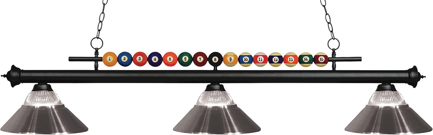 Z-Lite 170MB-RBN 3 Billiard Light, Matte Black