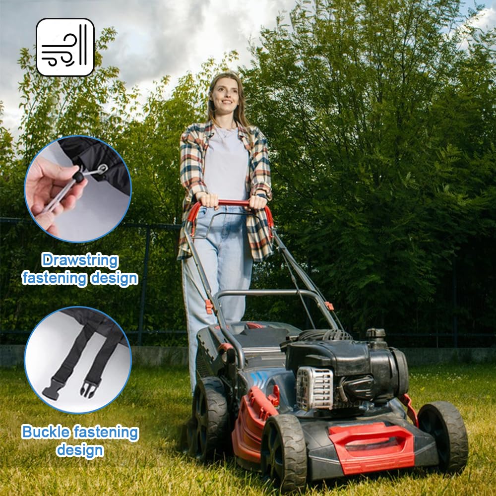 Copertura Impermeabile Per Tosaerba 210D Oxford - Telo Protettivo Per Trattorini Da Giardino 193x112x64 Cm