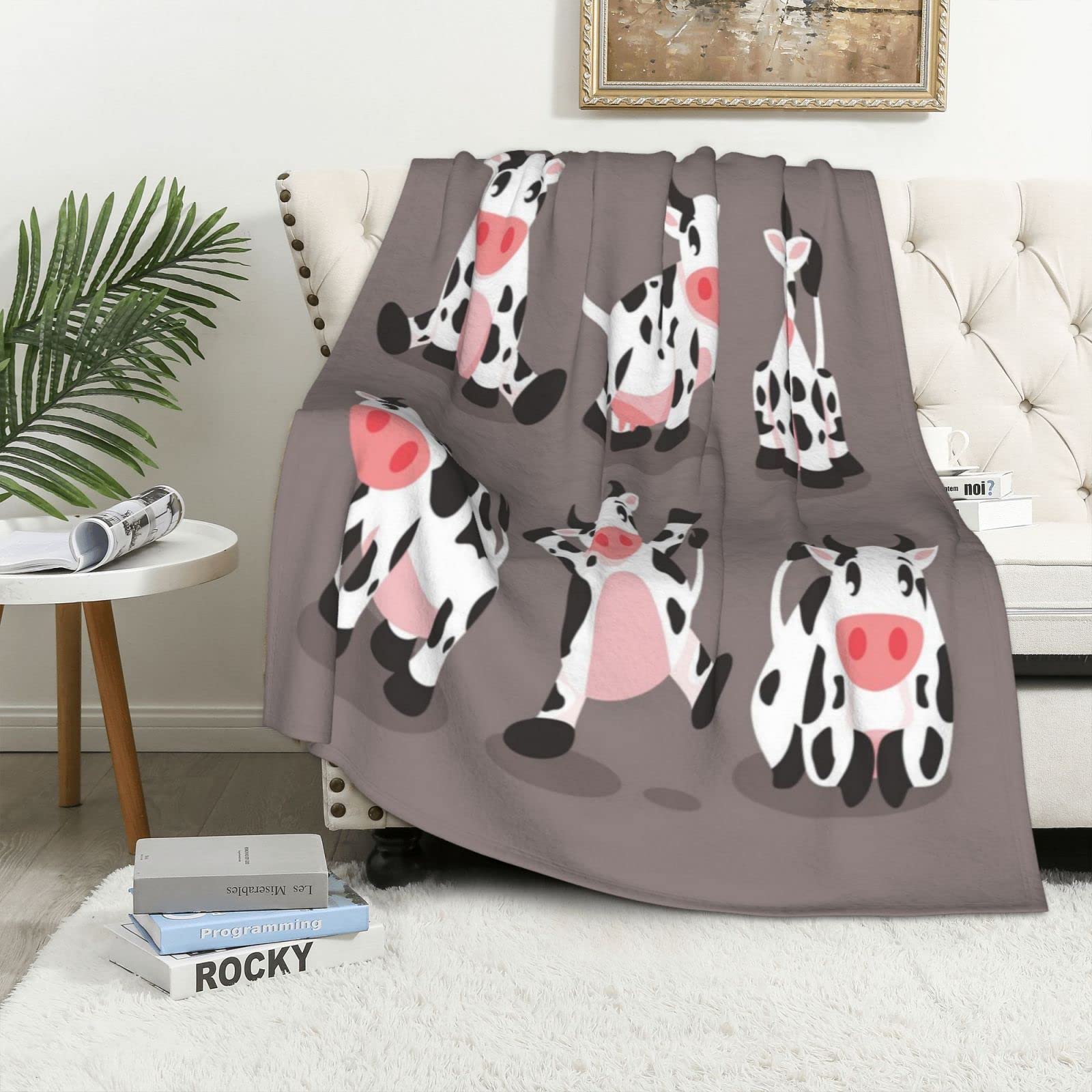 Plaid vache mignon dessin animé une idée cadeau toutes saisons