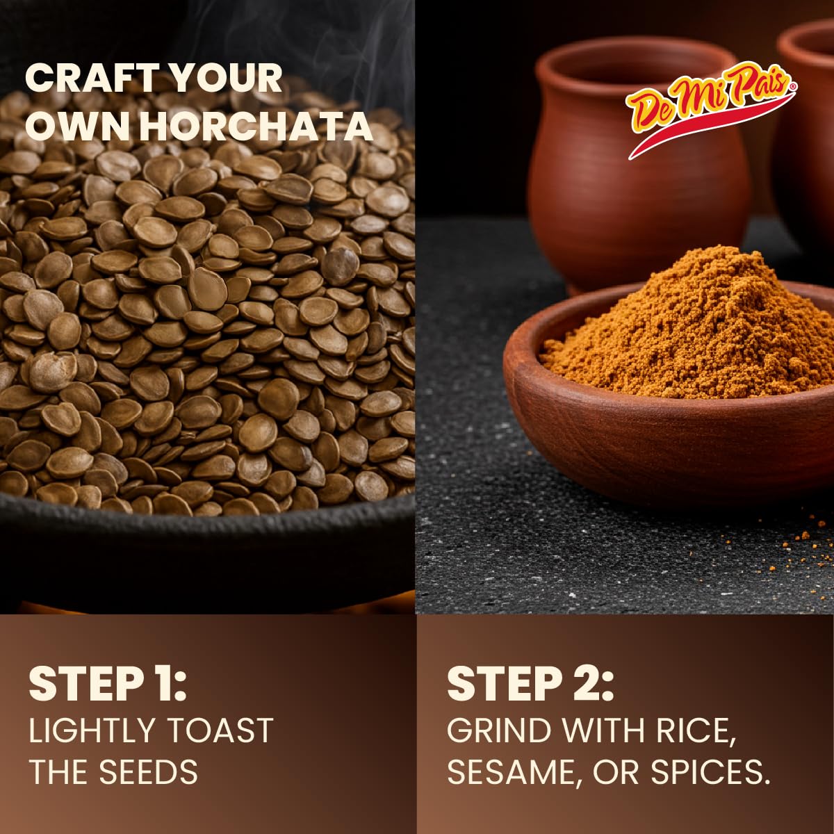 De Mi Pais Morro Seeds - Semillas de Morro for Horchata Drink, Orgeat, and Groceries - Premium Quality Seeds for Authentic Flavor, Perfect for Traditional Beverages -12 Oz, 6-Pack