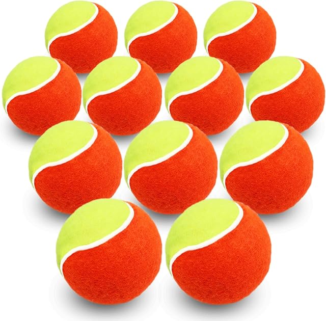 FINGER TEN Kids Tennis Balls Soft Elastic Low Compression Stage Pressureless Bulk Training Tool Color Orange for Outdoor Youth Beginner Practice
