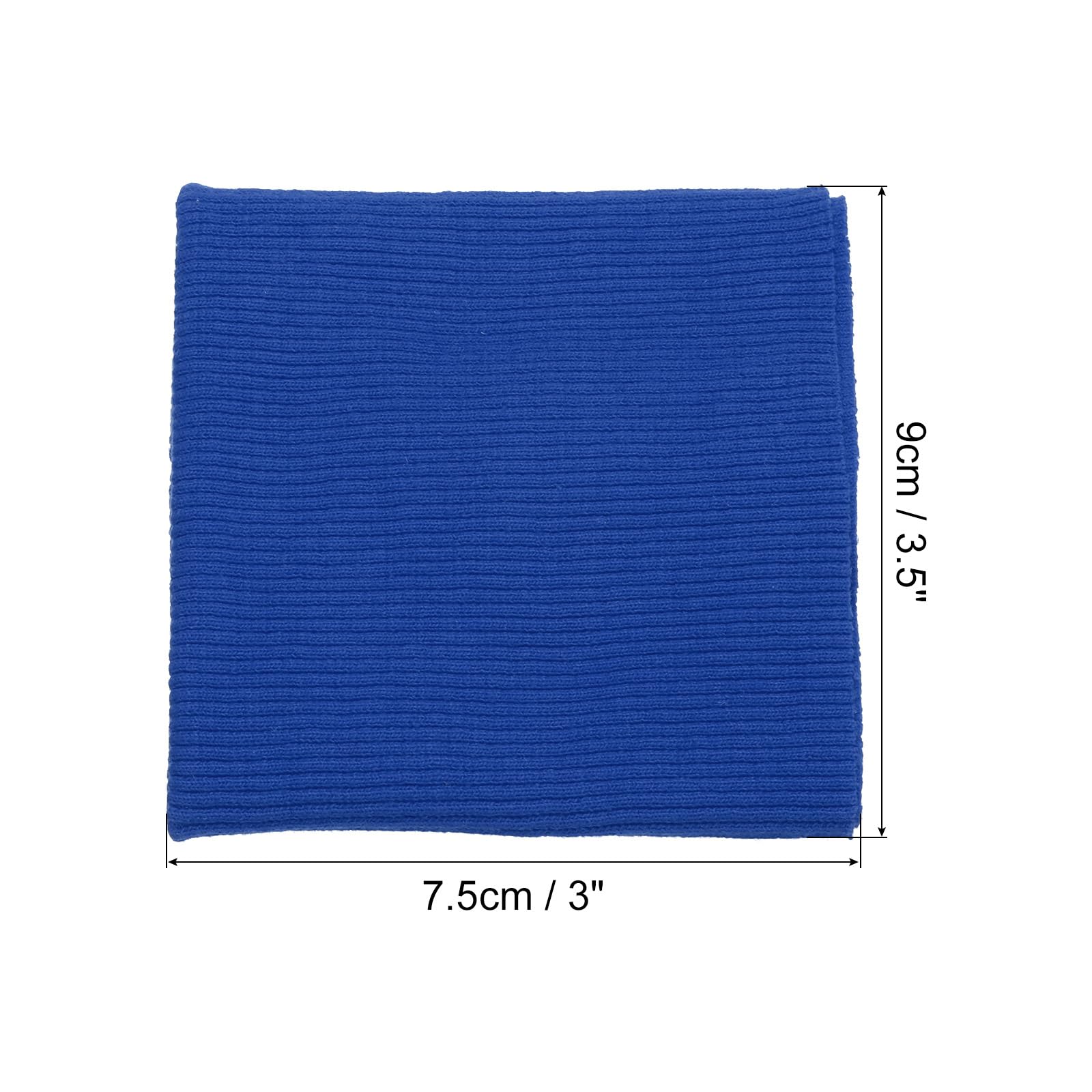 sourcing map Puños elásticos acanalados, tela de algodón de 7,5 x 9 cm, cinta elástica de punto para costura, color azul oscuro, 1 par