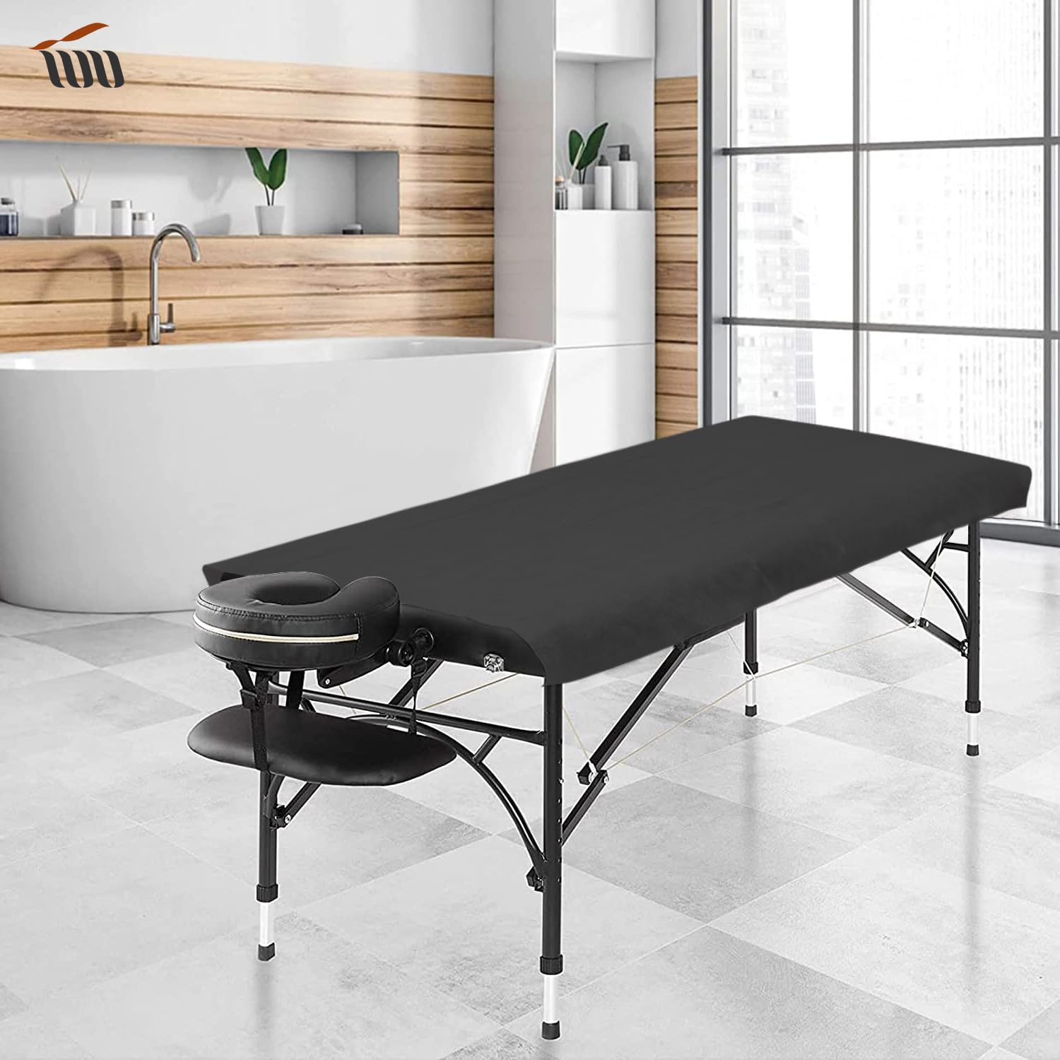 Lot de 50 Drap Jetable Table Massage, Drap de Massage Jetable Noir, Draps Jetables Pour Massage Spa Beauté, Drap Non Tissé, Drap de Lit Jetable Anti Salissure, 80 x 180 cm