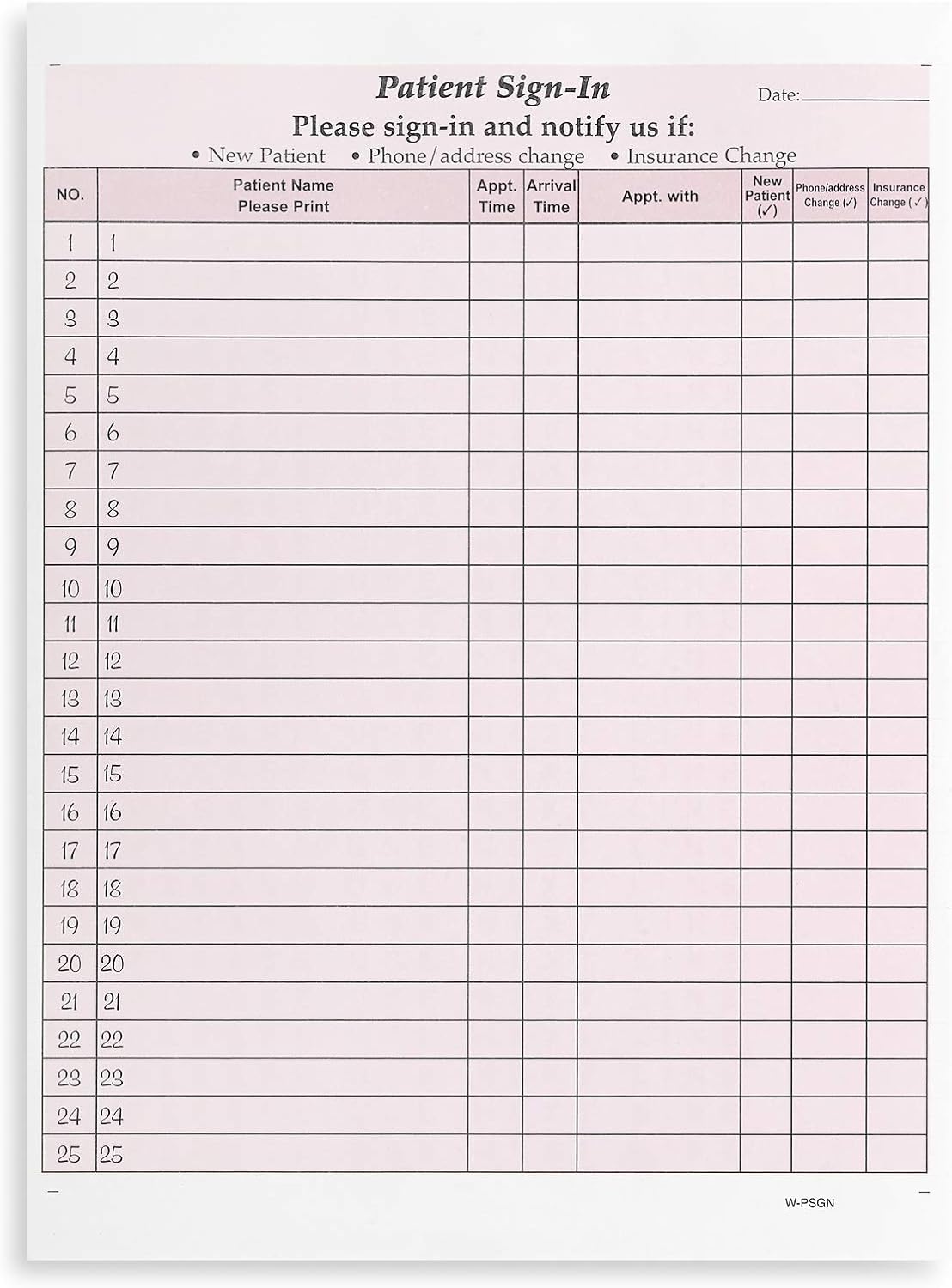 Blue Summit Supplies 125 Patient Sign in Sheets, Carbonless 3 Part Forms with Peel Away Adhesive Labels, HIPAA Compliant for Privacy in Doctor, Medical, Dental Office, Burgundy, 125 Pack