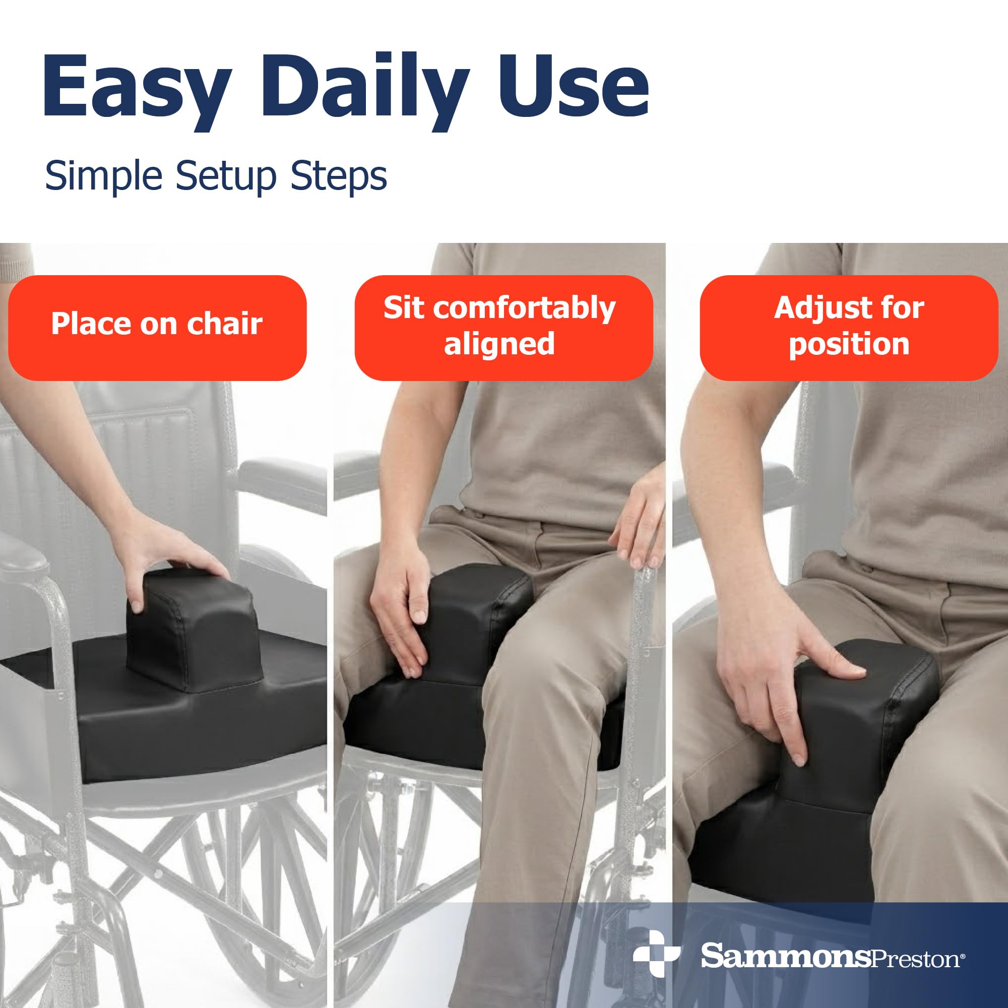 Sammons Preston Pommel Wedge Wheelchair Seat Cushion, Anti Slip Foam — Amazon image 7