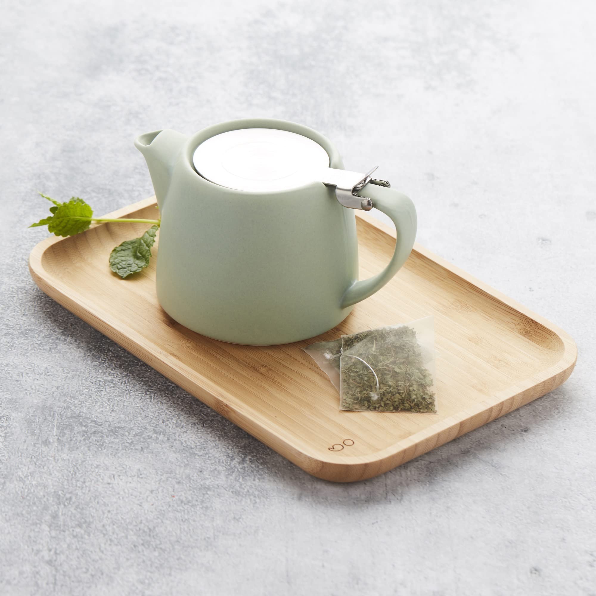 Point-Virgule Plateau de Service en Bambou decoratif, Plateau Repas, Grand, 35x24x1.9cm
