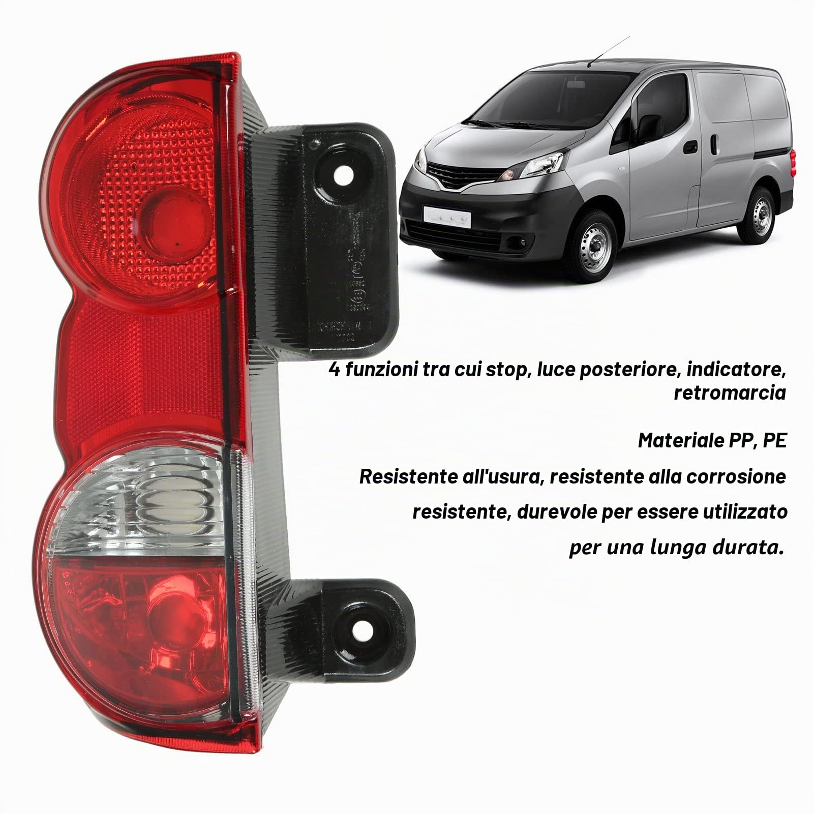 Tefola Fanale Posteriore Lampada Freno, Lampada Stop Freno Posteriore, Luce Stop Freno Posteriore, Lato Driver 26550 JX00A Sostituzione per NISSAN NV200 2009‑2021 (Fanale Posteriore Sinistro)