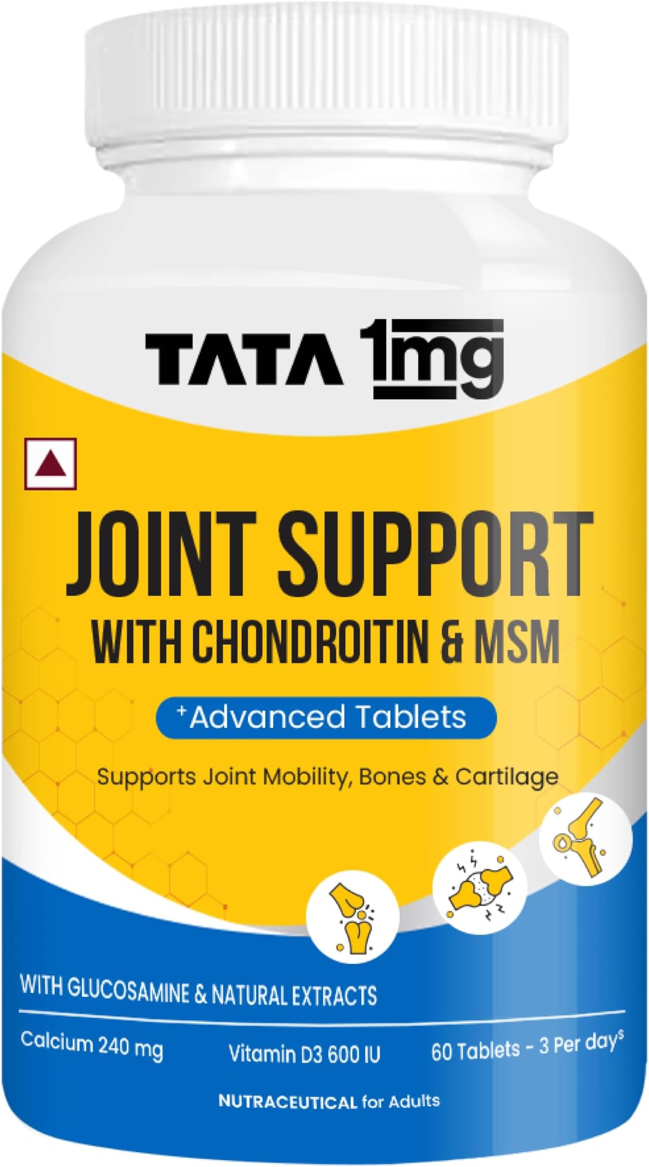 Joint Support Advanced Tablet with Glucosamine, MSM, & Chondroitin, For Men & Women, Pack of 60 Tablets