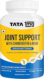 Tata 1mg Joint Support Advanced Tablet with Glucosamine, MSM, & Chondroitin, For Men & Women, Pack of 60 Tablets Price In India