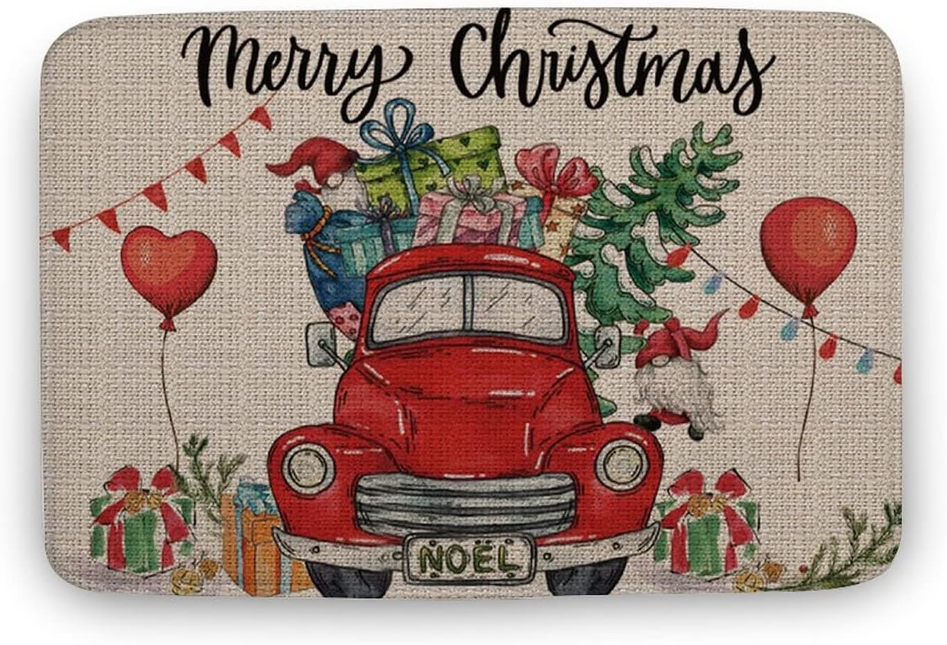 Merry Christmas Doormat Christmas Decor Truck Doormat Winter Doormat