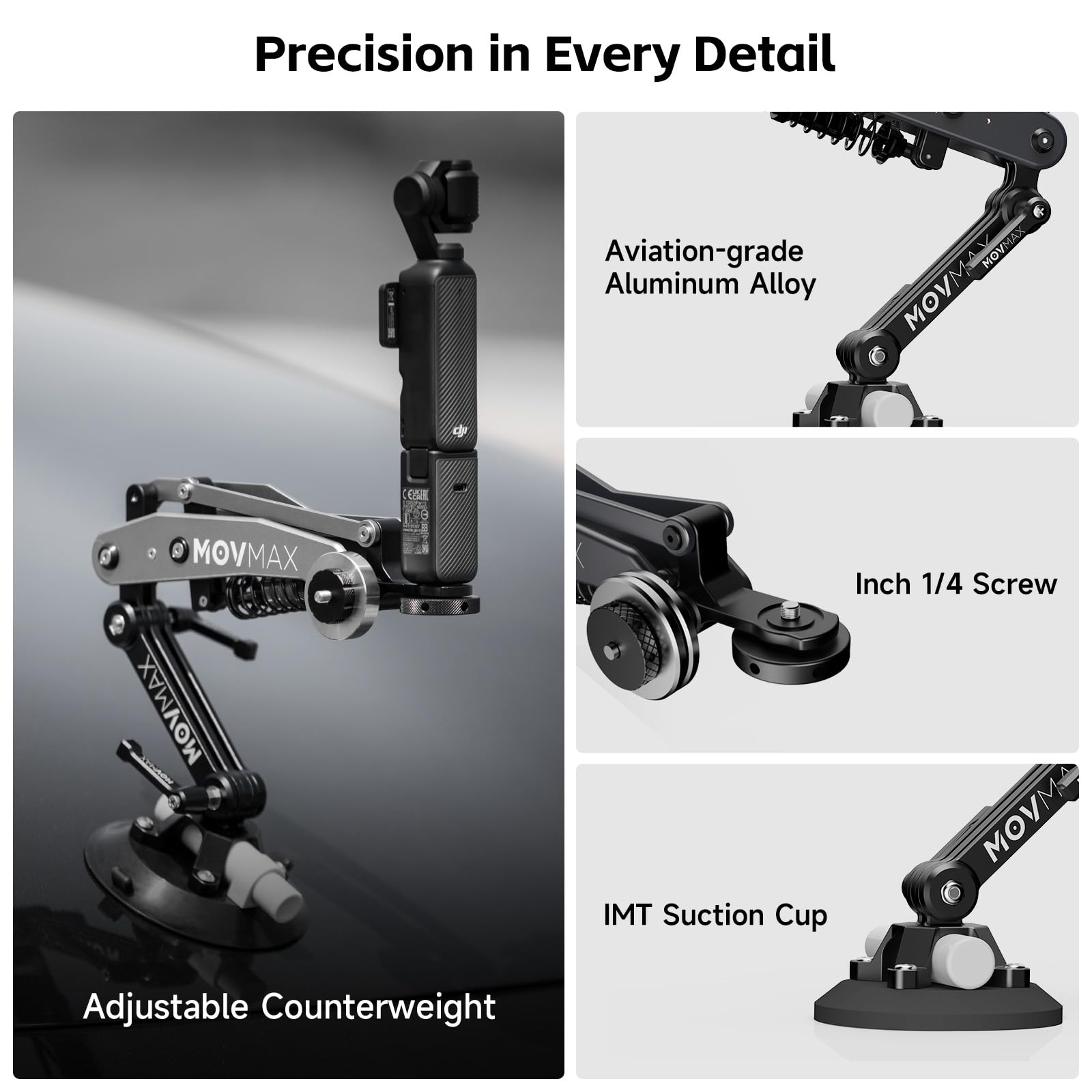 Amazon.com : MOVMAX Blade Arm for DJI osmo Pocket 4/3 Suction Cup