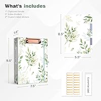 Vista 273 de Ospelelf Mini 3 Ring Binder, 2 Inch, Cute Pink Marble Binder for 5.5" x 8.5" with 5 Tab Dividers, File Folder Labels and Low Profile Clipboards