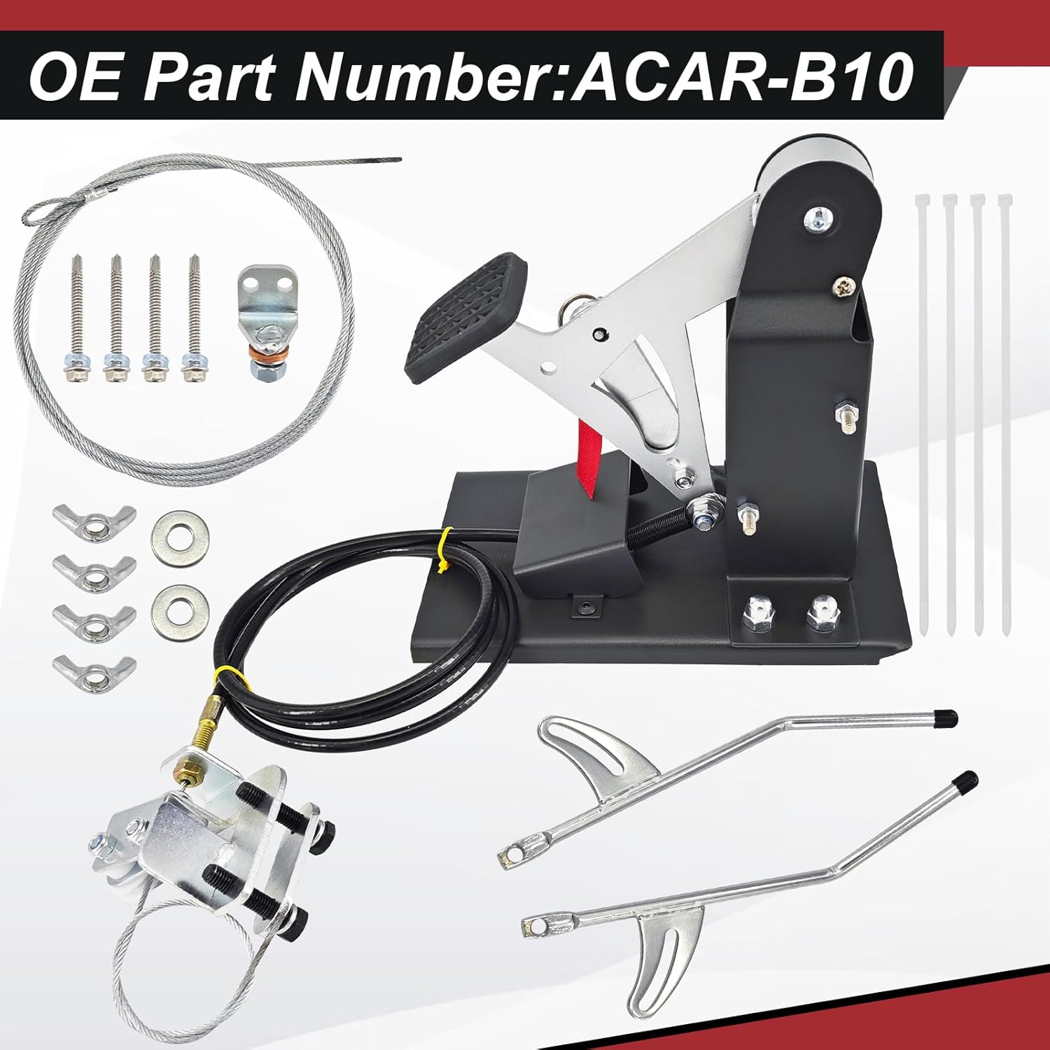 Passenger Side Dual Brake Pedal Universal Fit for RHD Vehicles, Right Hand Drive Conversion Kit for Driving School/Driver Training, ACAR-B10