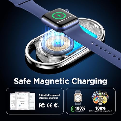 Miniatura 2 de YoFeW - Cargador portátil para Apple Watch  Cargador magnético inalámbrico para iWatch 87654321SEUltra Series, carga rápida, elegante, viajes,